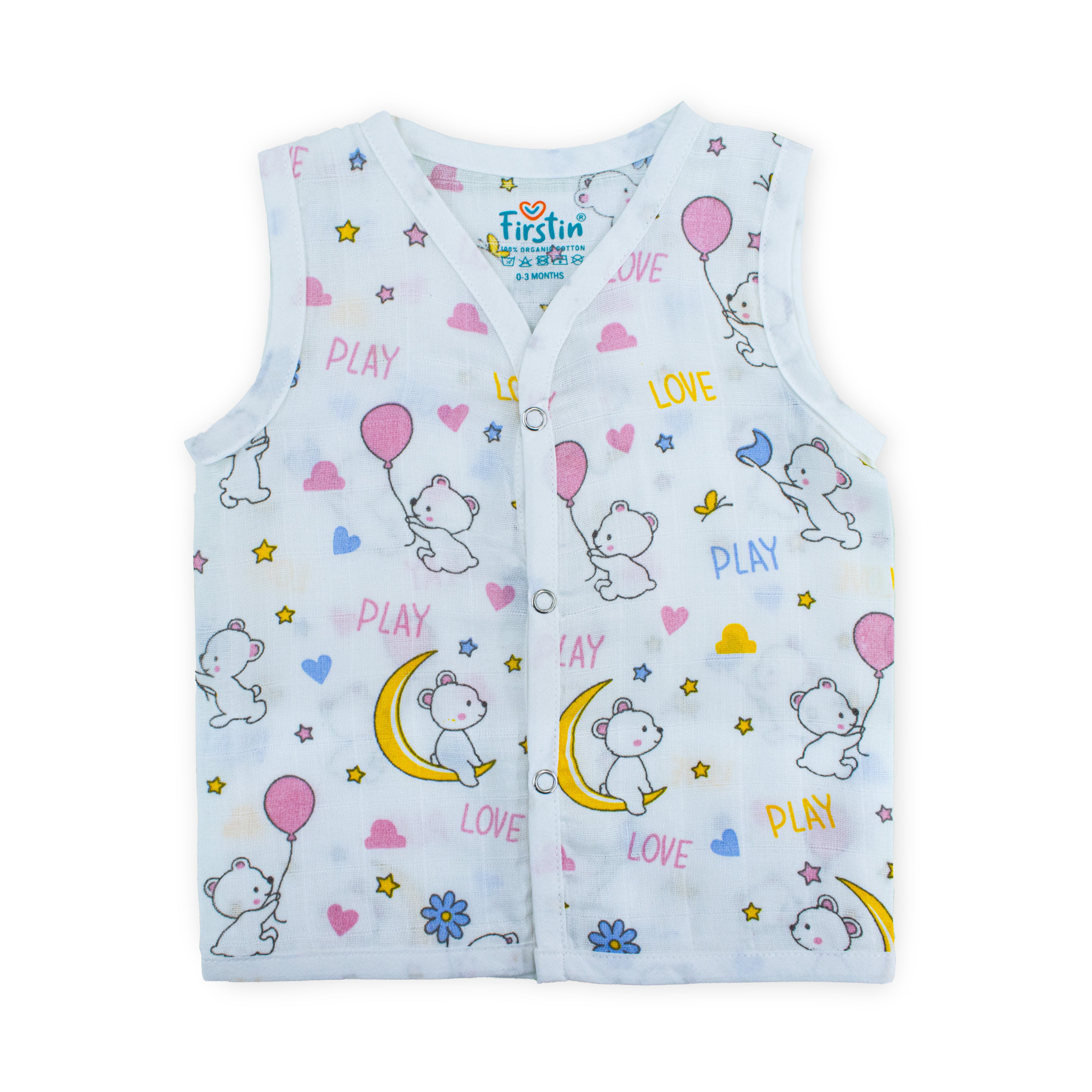 Muslin Button Type Jablas | Muslin Front Button Top For Babies