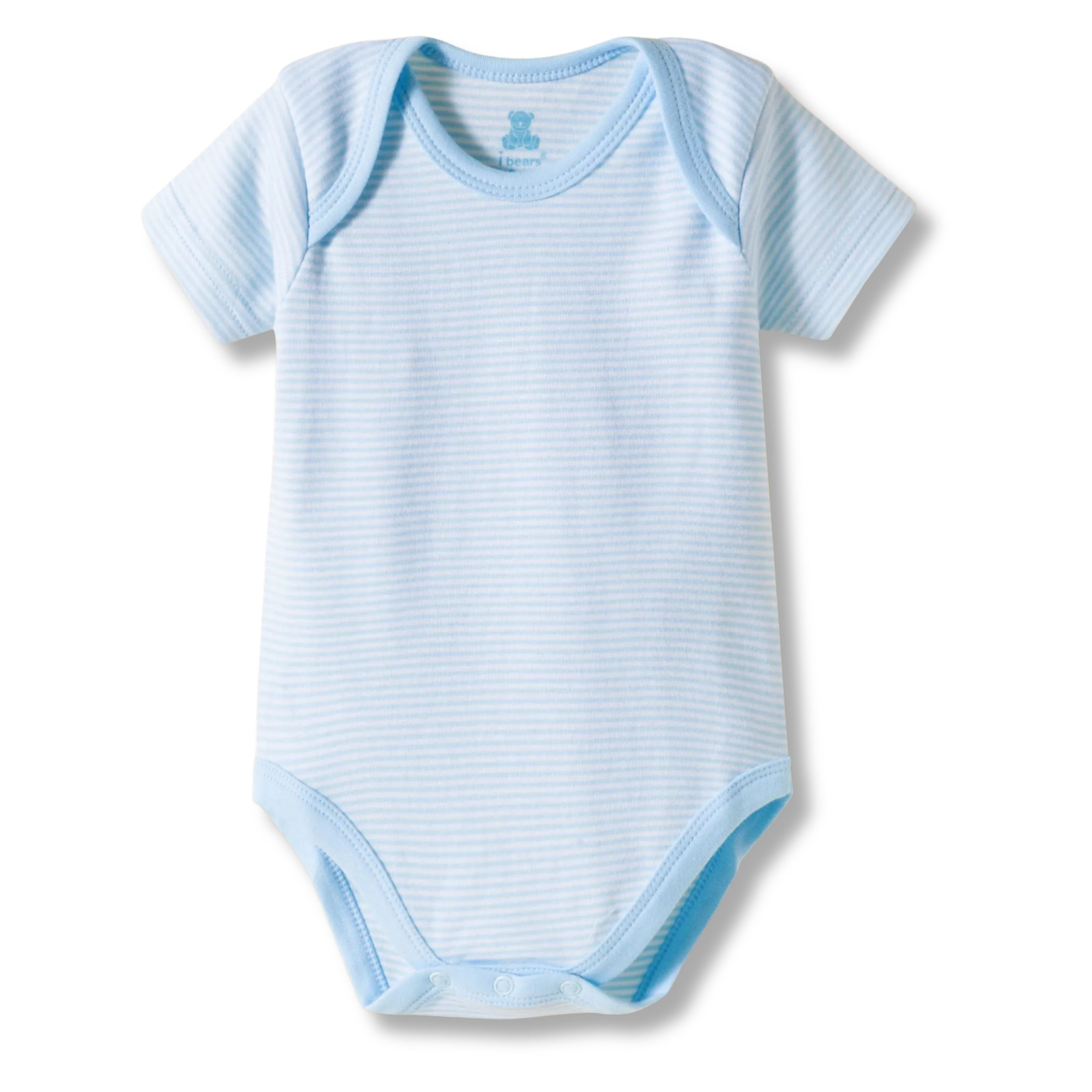I Bears Interlock Knit Half Sleeves Onesies Combo Pack of 3 | Soft Cotton Baby Bodysuit for Newborns & Infants | Comfortable Daily Wear