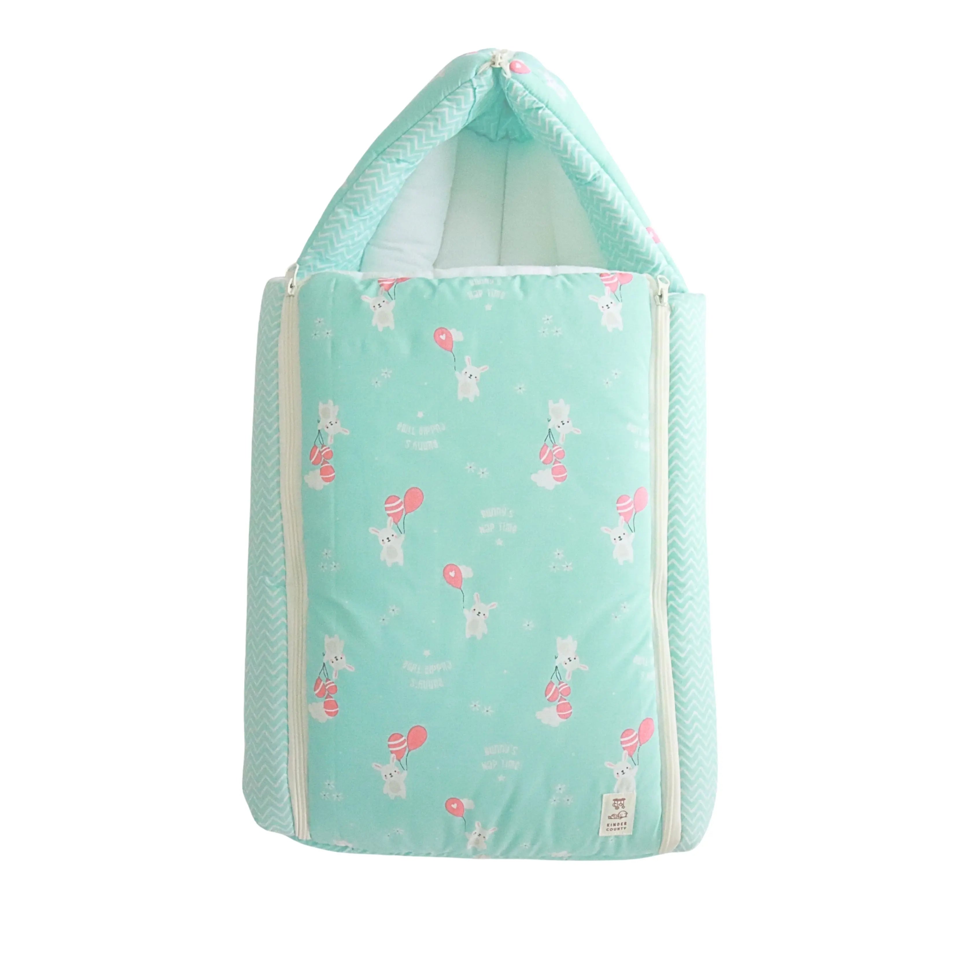 100% Organic Muslin Baby Carry Bed | Baby Muslin Carry Nest | Baby Carrier (Aqua Teal) babee D