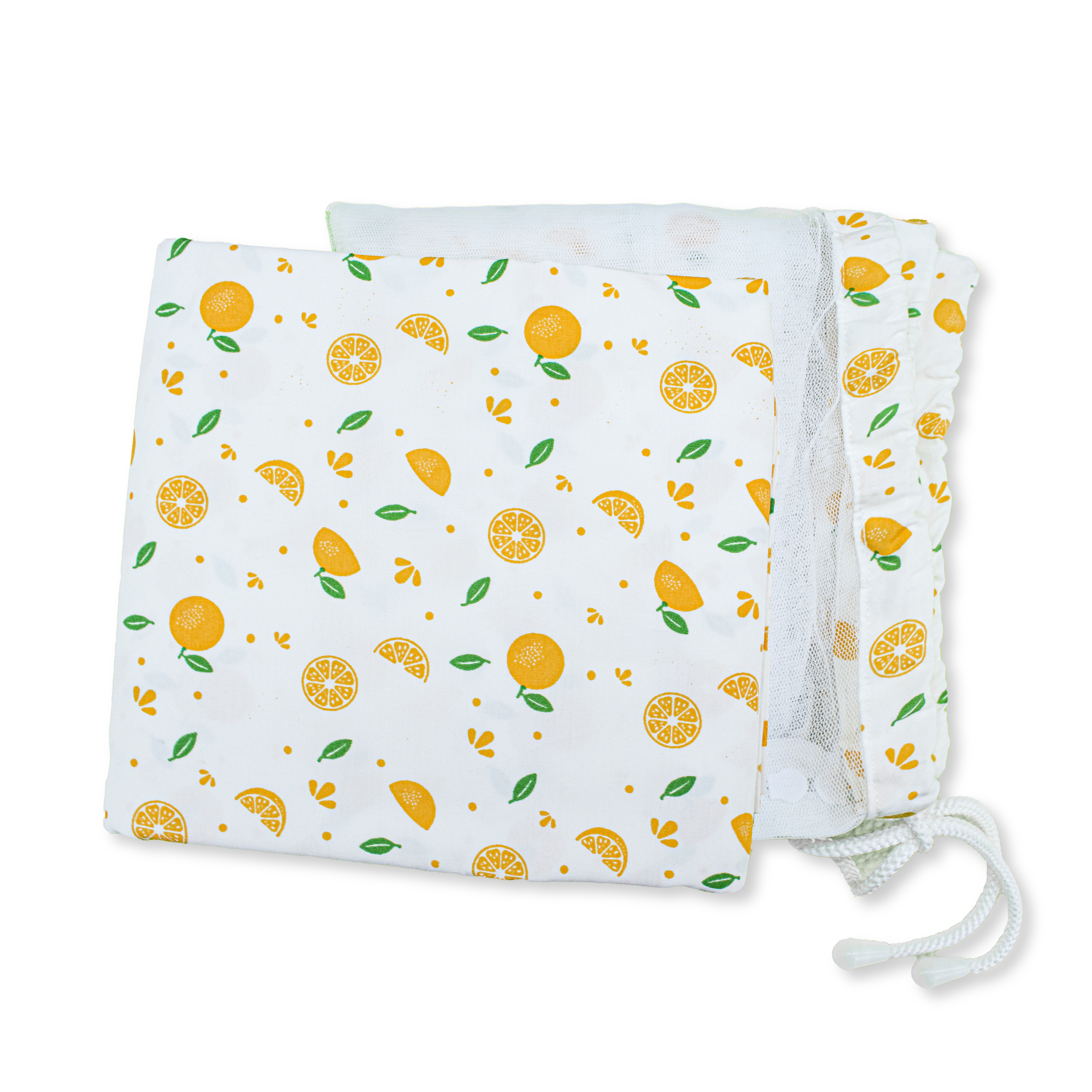 Thottil Cradle Cloth with Mosquito Net & Side Zip | Soft Cotton Baby Hammock Cloth for Newborn | Safe & Breathable Cradle Bedding( 3.6 Metres)