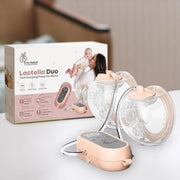 R for Rabbit Lactella Duo Electric Breast Pump Four Modes & Nine Levels of Pumping Anti-Backflow System Rechargeable Lightweight & Portable Milk Pump for Breastfeeding Mothers (Peach) R for Rabbit