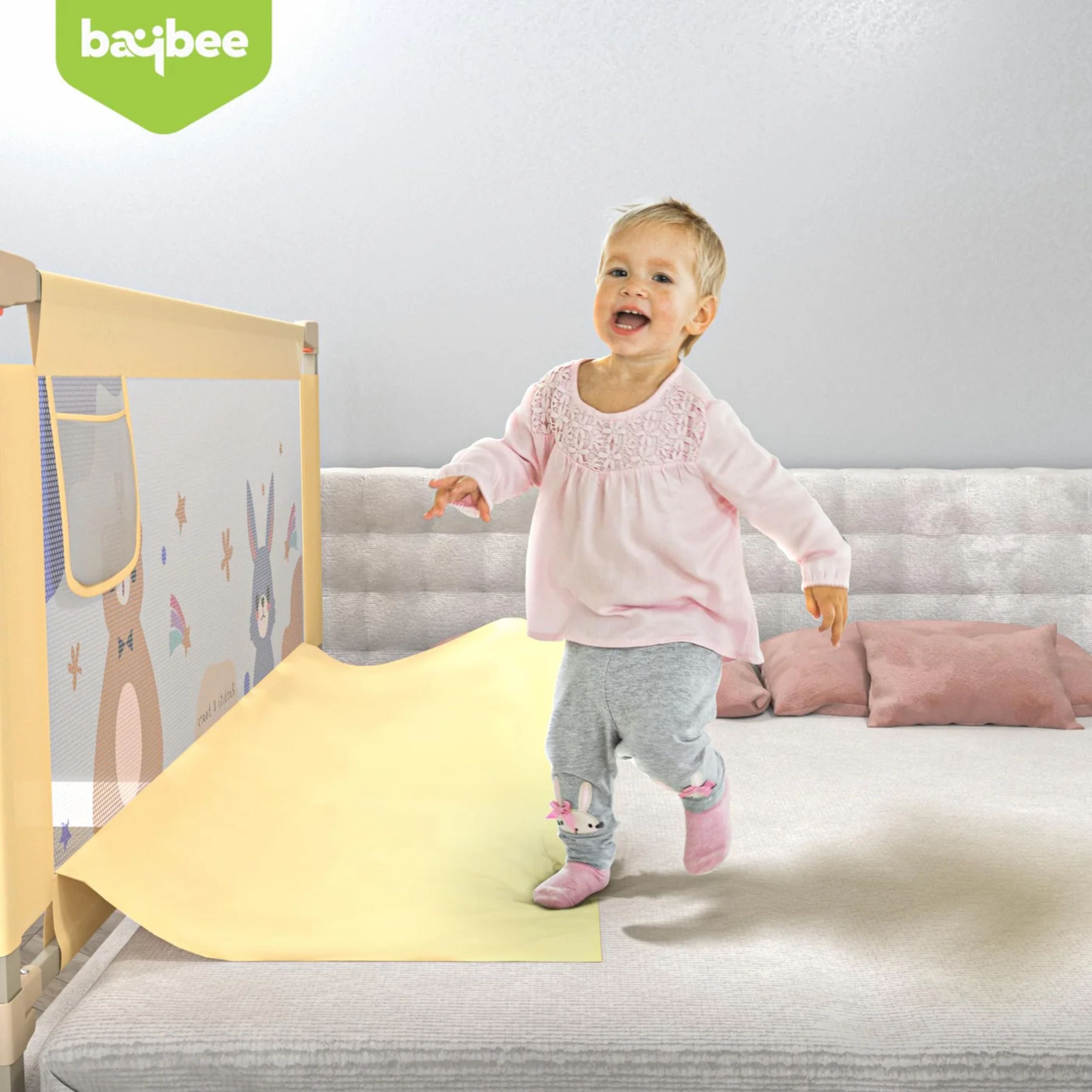 Baby Bed Rail Guard for Toddlers Safety (180 x 80 cm) – Foldable Bed Safety Guard with Breathable Mesh, Strong Frame & Easy Installation for Kids Protection
