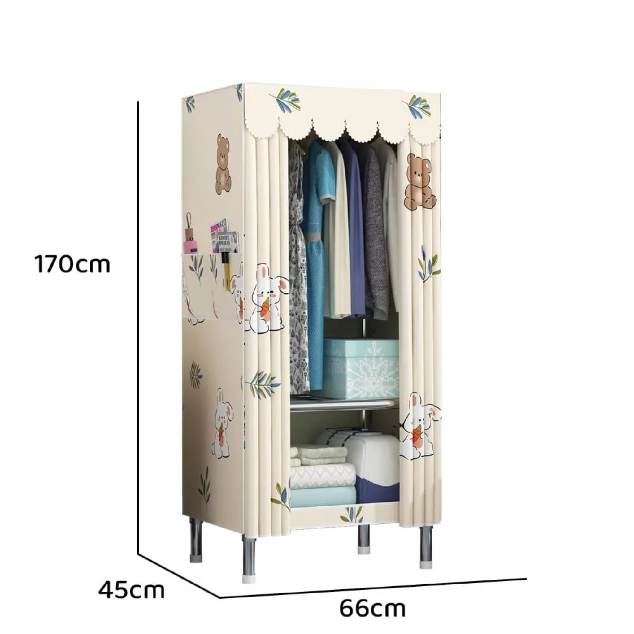 Best Kids Wardrobe with 360 Wrapping, Multipurpose Storage Cabinet for Smart Storage –  Rabbit