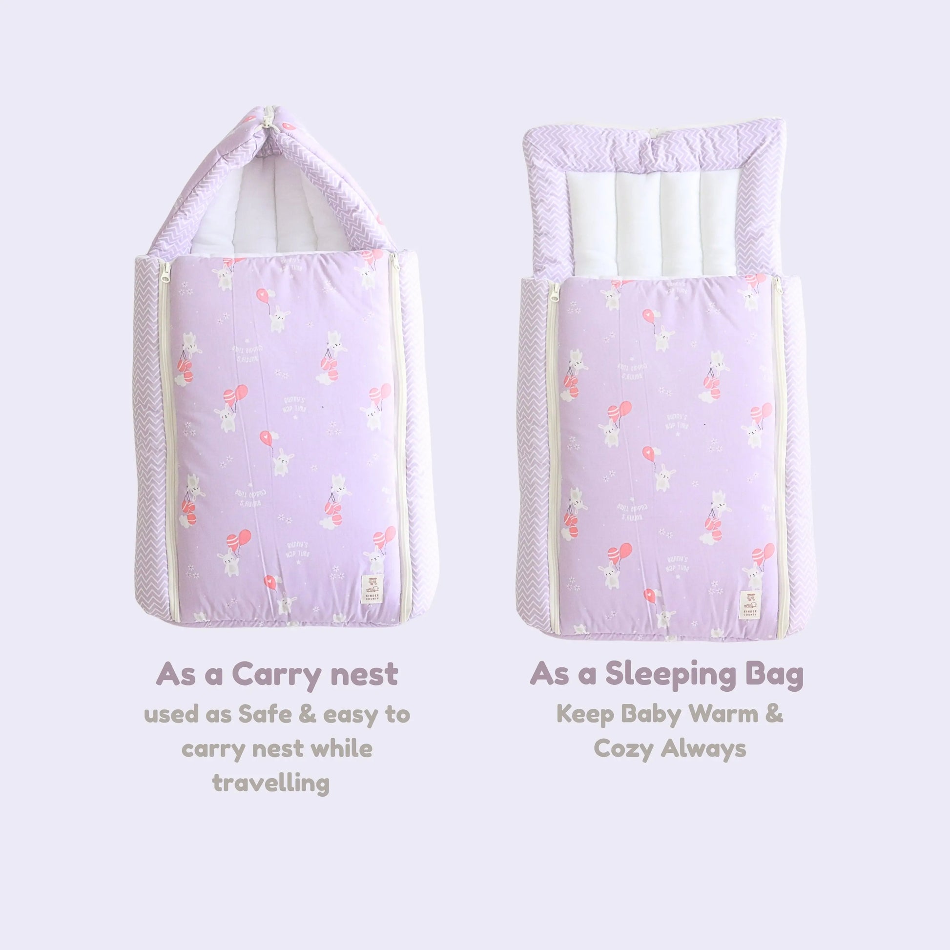 100% Organic Muslin Baby Carry Bed | Baby Muslin Carry Nest | Baby Carrier (Purple) babee D