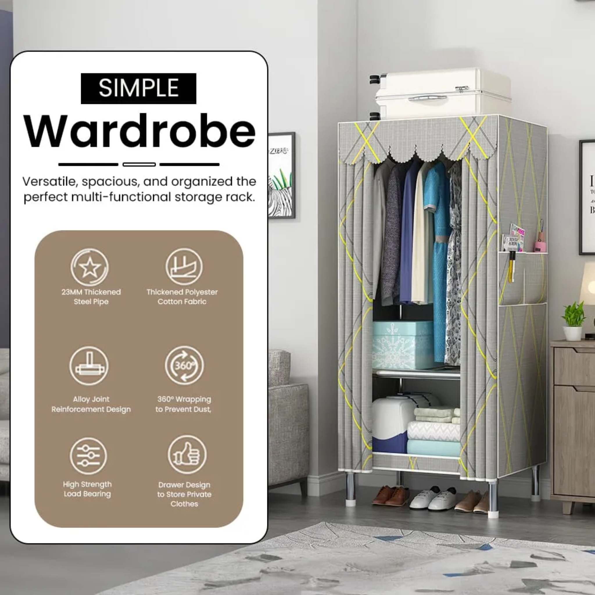 Best Kids Wardrobe with 360 Wrapping, Multipurpose Storage Cabinet for Smart Storage –  Rhombus