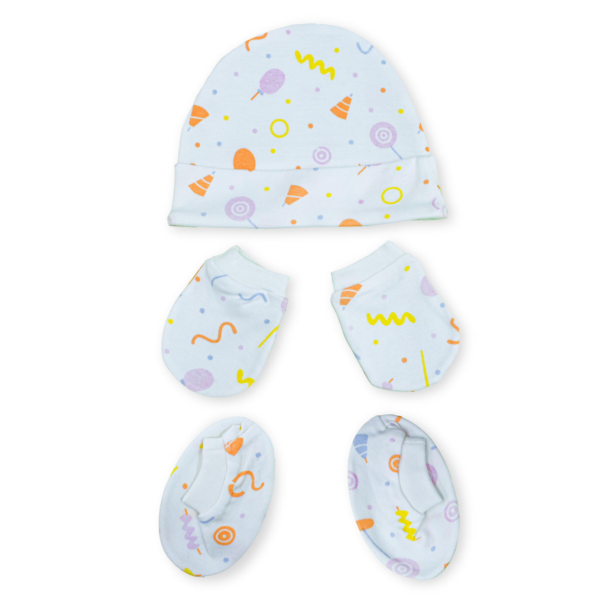 Newborn Baby Cap, Mittens & Booties Set | Soft Cotton Winter Essentials for Newborns | Warm & Comfortable Baby Gift Set