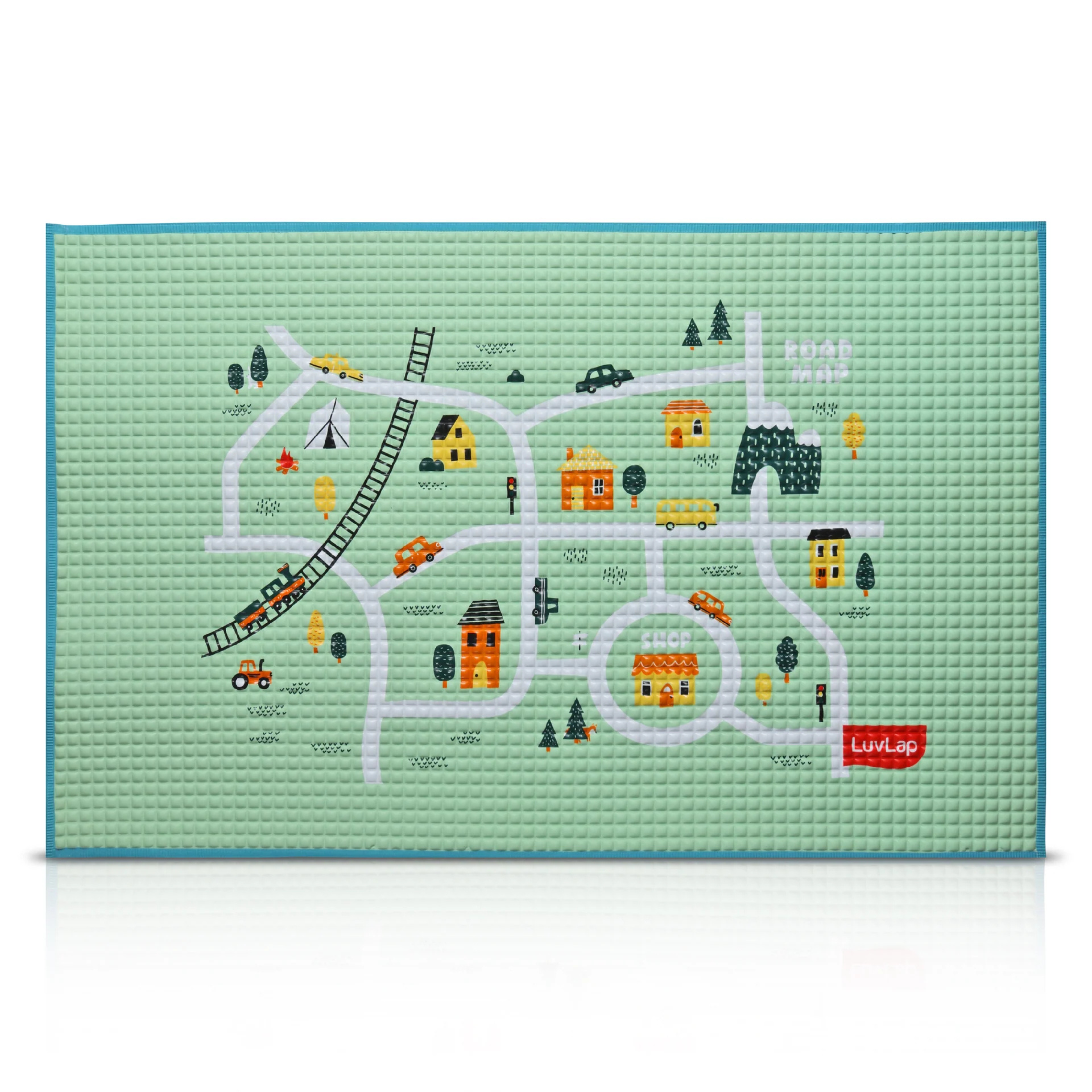 LuvLap Air - Filled Waterproof Multi - Functional baby play mat for floor - Wheelie, Baby crawling mat, floor mat for kids, Bed protector, Foldable, Lightweight & Big size 90cmx60cm, Non Toxic, Non Slip