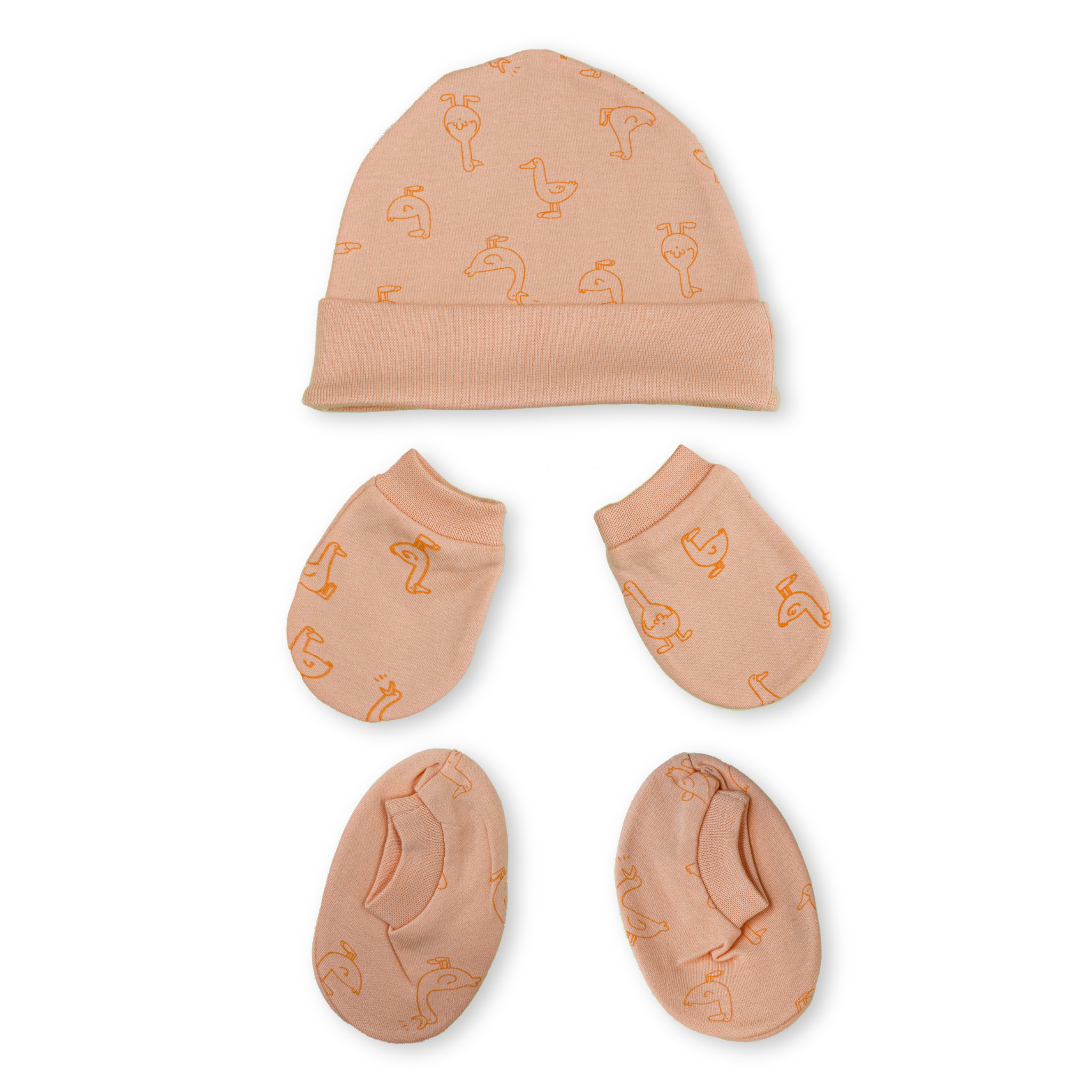 Newborn Baby Cap, Mittens & Booties Set | Soft Cotton Winter Essentials for Newborns | Warm & Comfortable Baby Gift Set