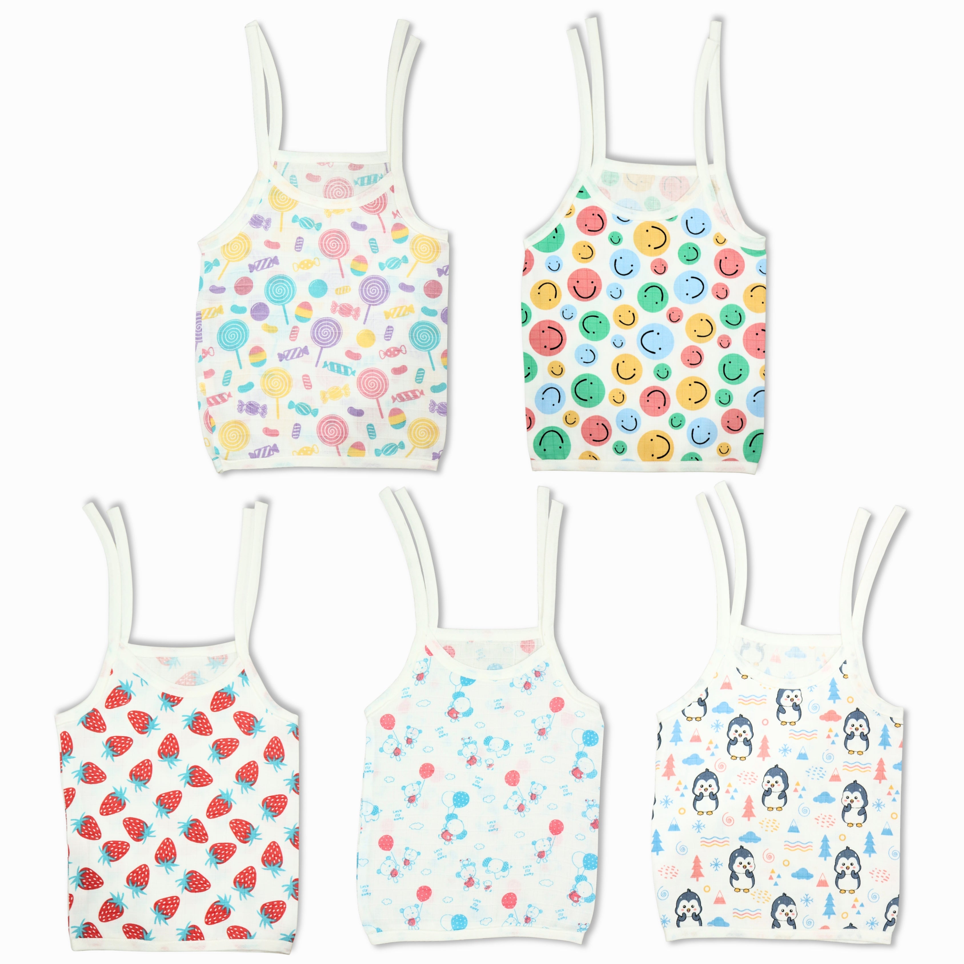 Combo Pack : Muslin Knot Type Jablas | Muslin Top Knot Top For Babies (pack of 5)