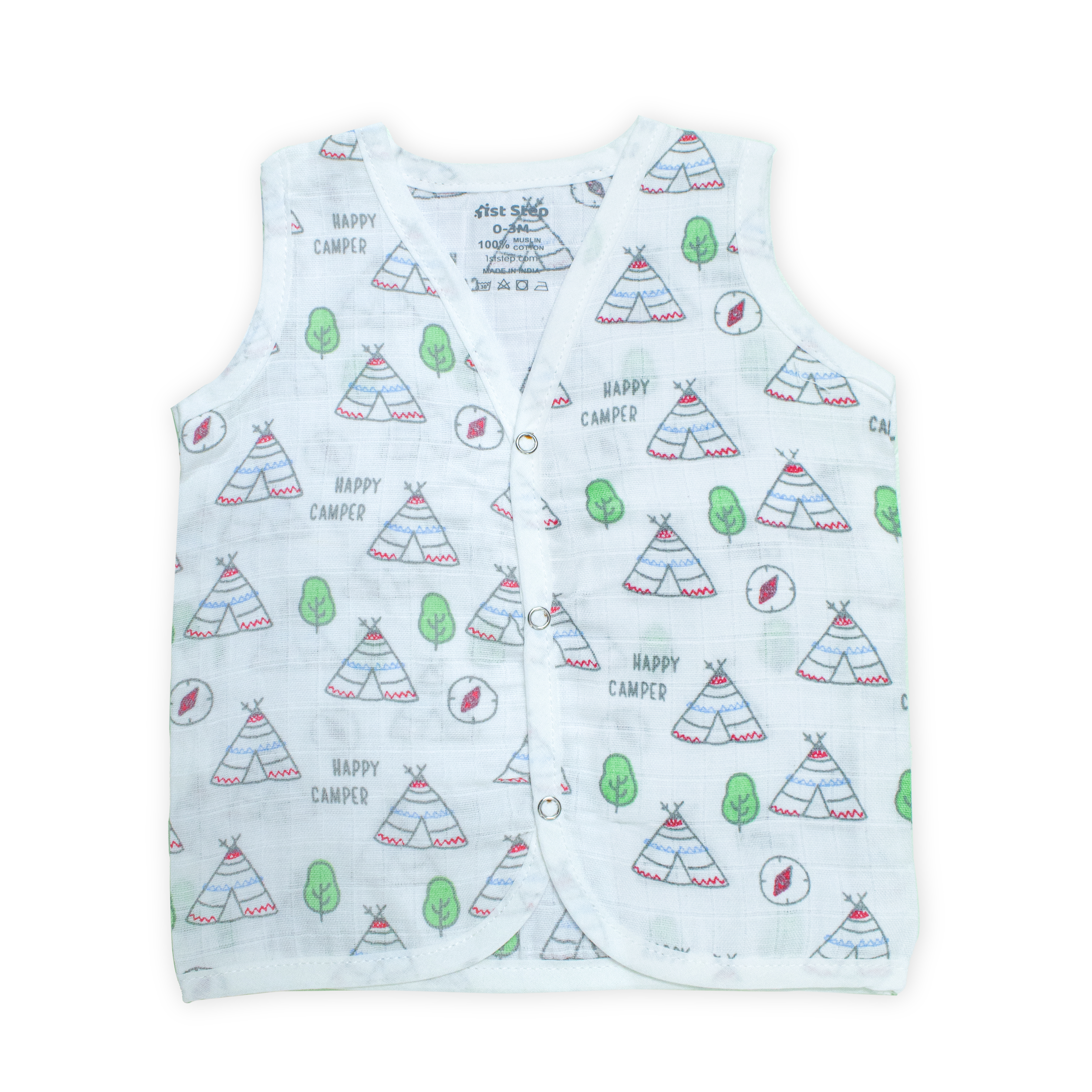 Muslin Button Type Jablas | Muslin Front Button Top For Babies