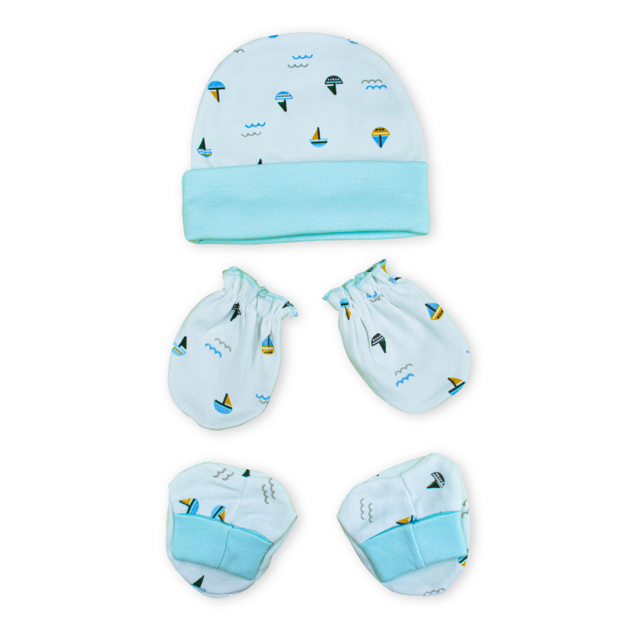 Newborn Baby Cap, Mittens & Booties Set | Soft Cotton Winter Essentials for Newborns | Warm & Comfortable Baby Gift Set