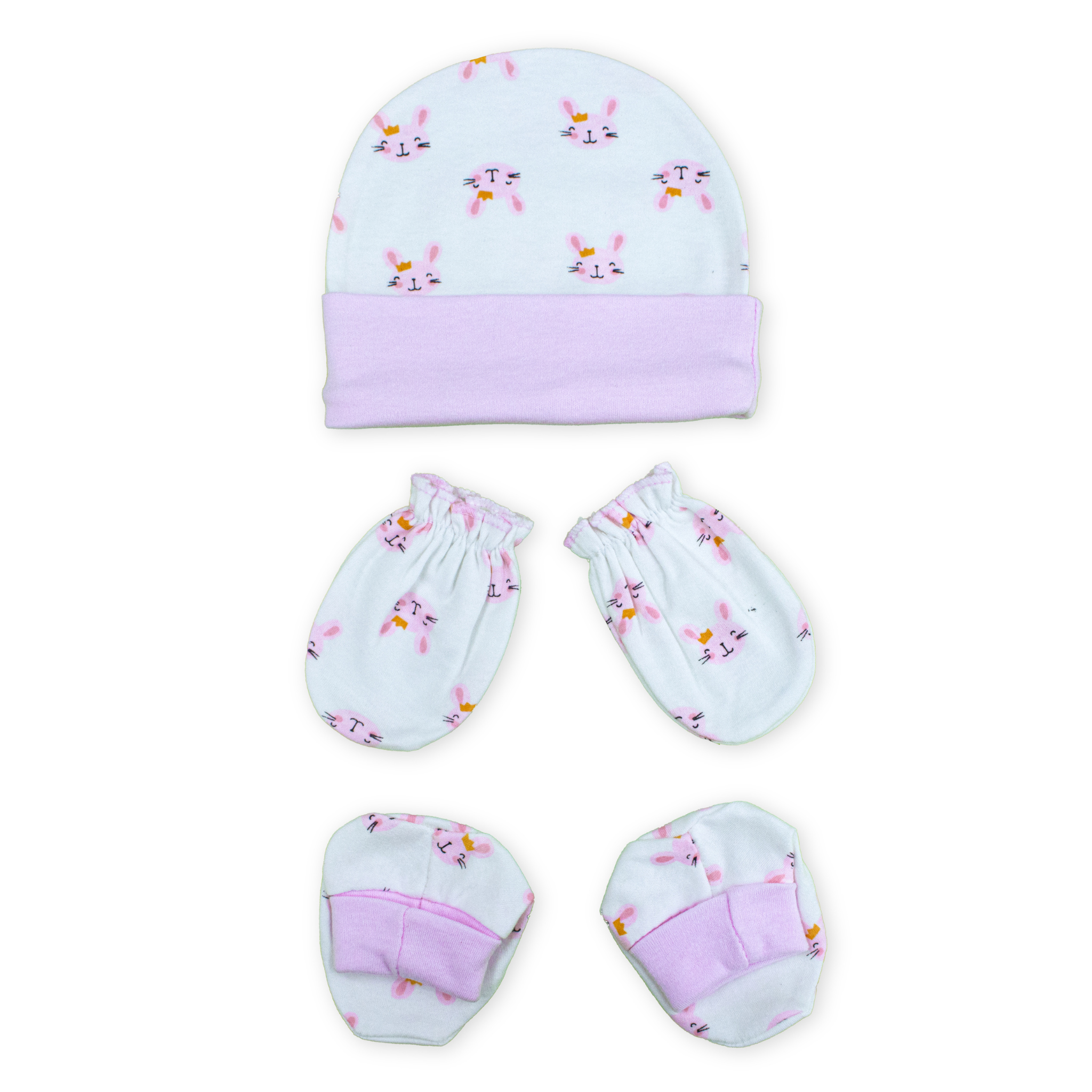 Newborn Baby Cap, Mittens & Booties Set | Soft Cotton Winter Essentials for Newborns | Warm & Comfortable Baby Gift Set