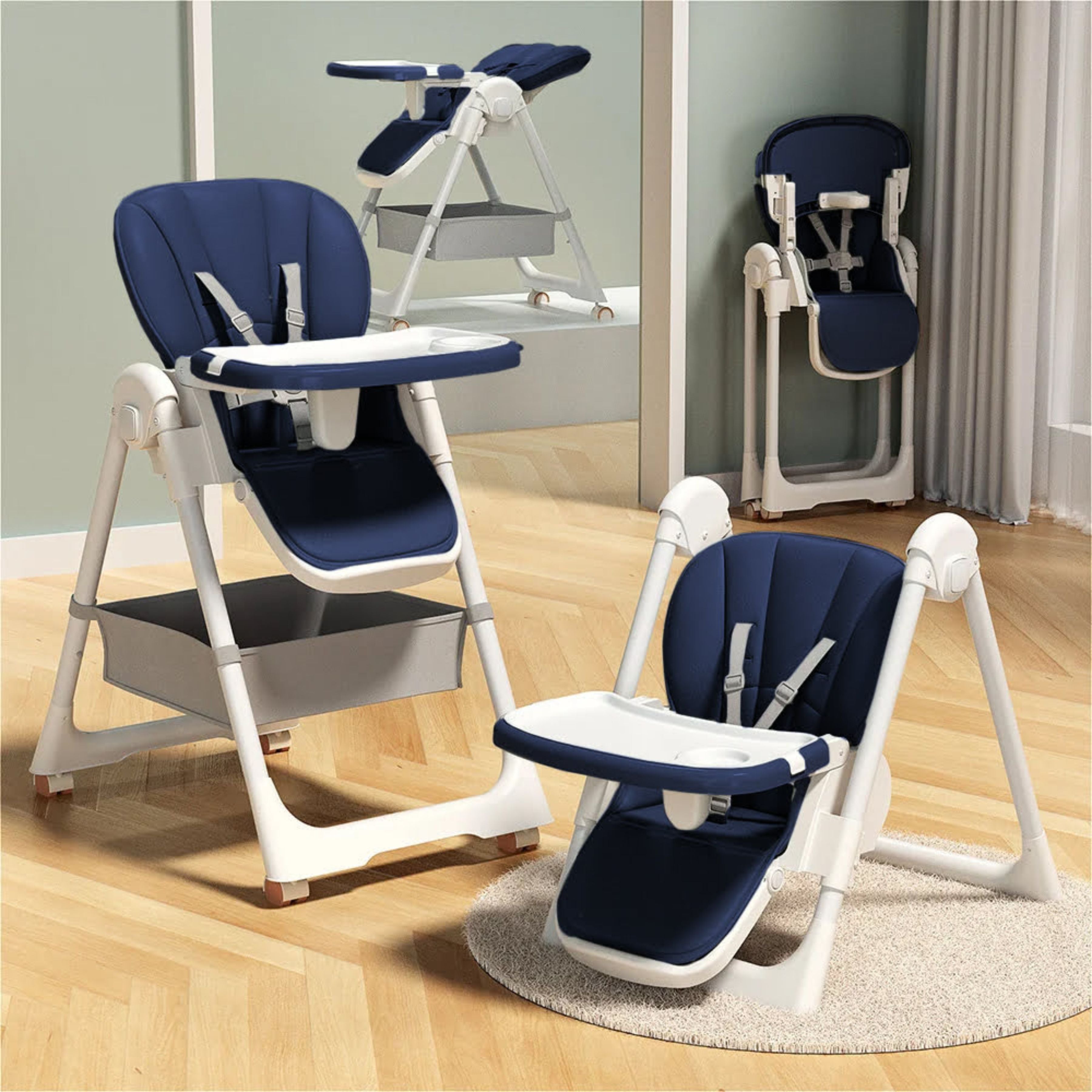 Galaxy Star Baby High Chair for Kids | Adjustable Feeding Chair with Safety Belt & Dining Tray
