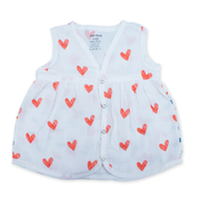 100% Soft Muslin Cotton Snap Button Baby Frock | Breathable Lightweight Summer Baby Dress