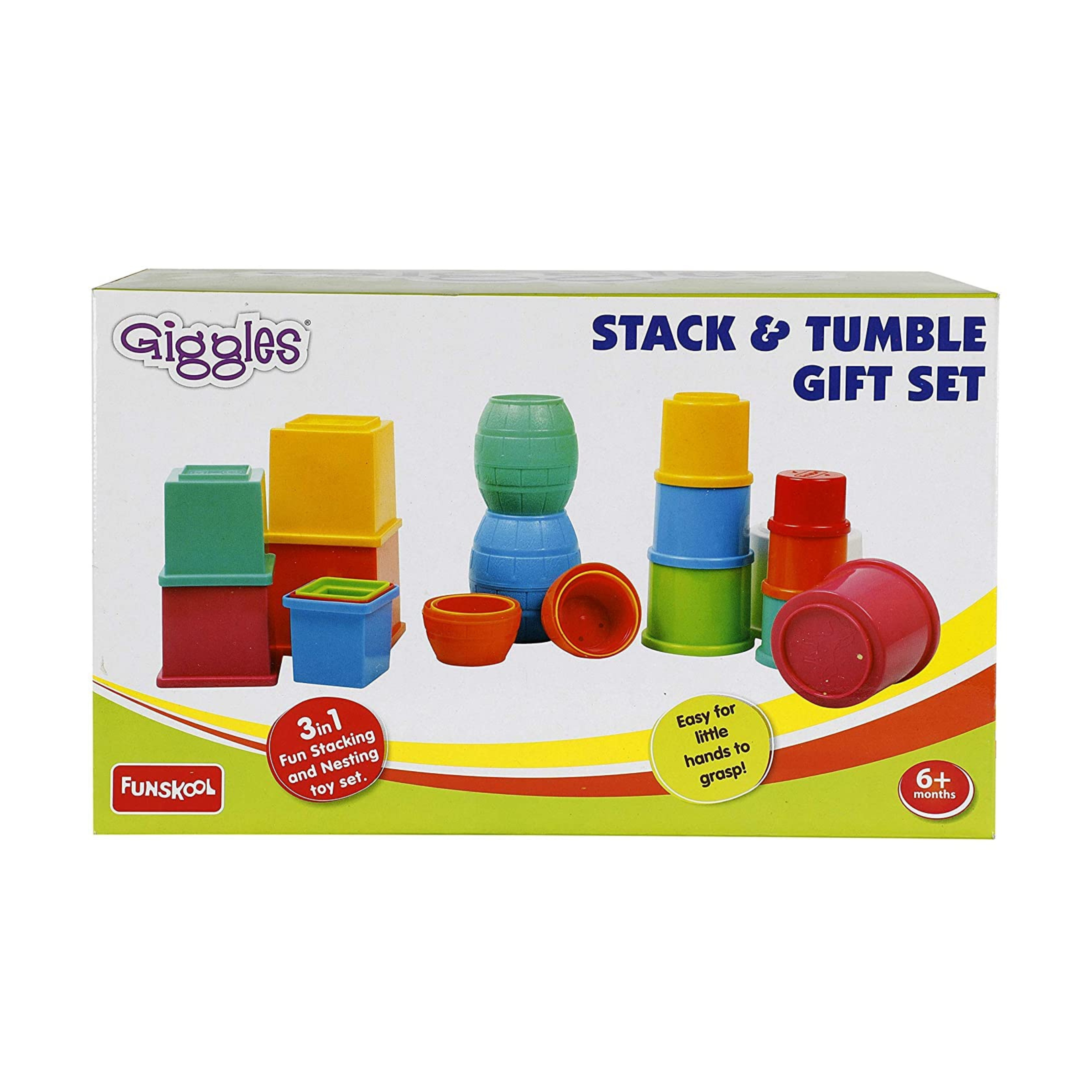 Funskool Giggles 3 in 1 Stack & Tumbler Toy Gift Set - 12m+