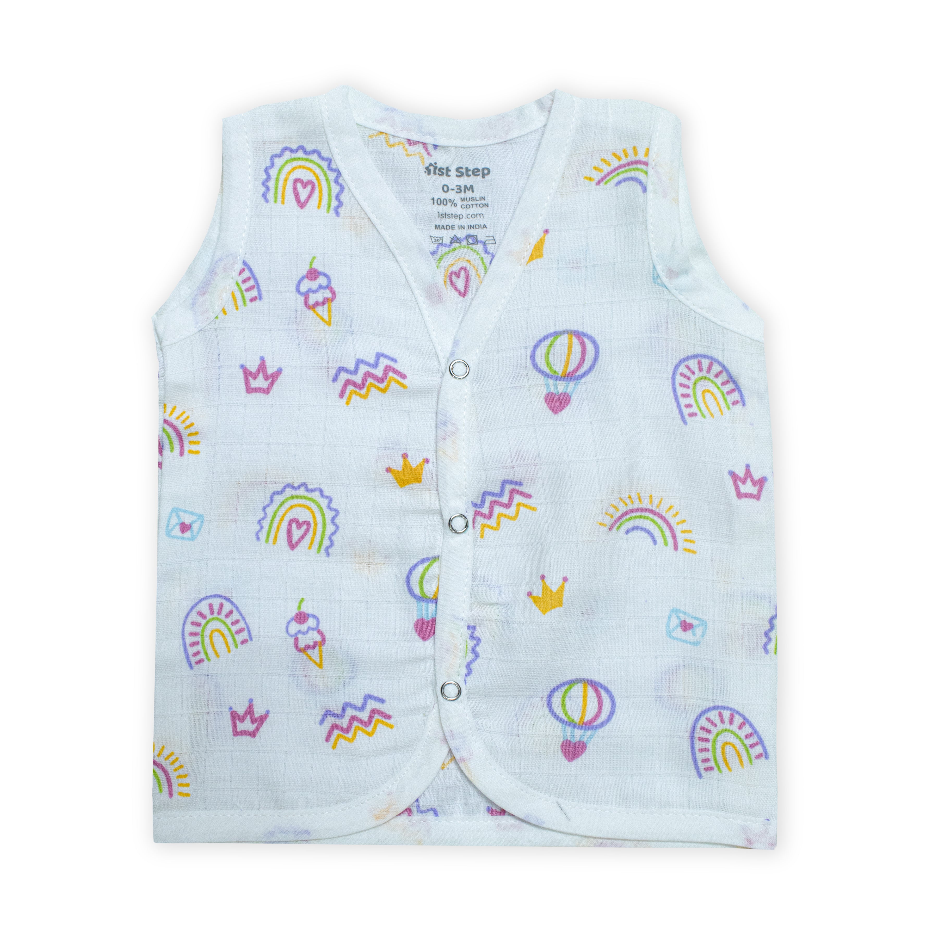 Muslin Button Type Jablas | Muslin Front Button Top For Babies