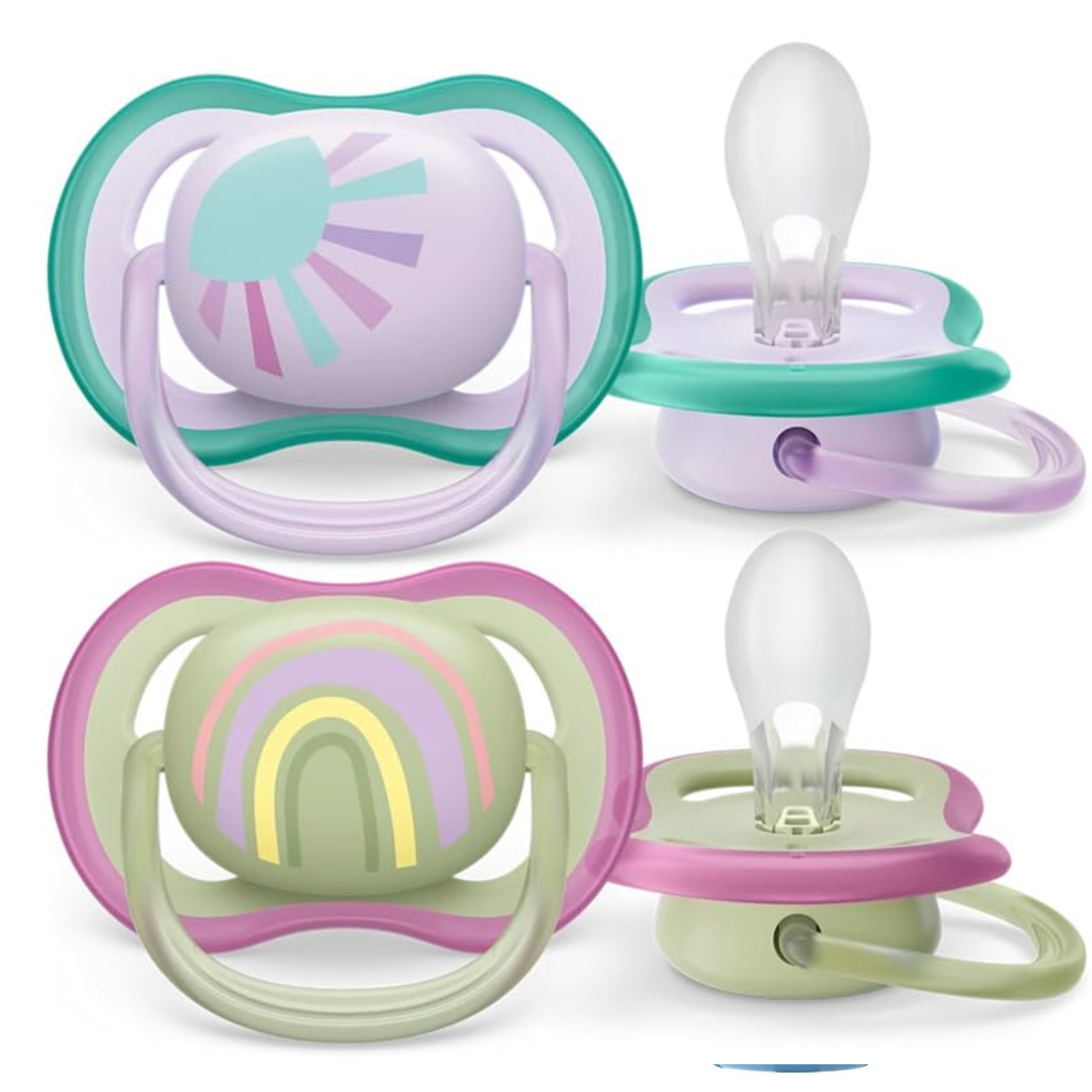 Philips Avent Ultra Air Baby Soother 0-6 Months | Lightweight Breathable Pacifier for Newborn Babies | BPA Free Silicone Nipple (Pack of 2)