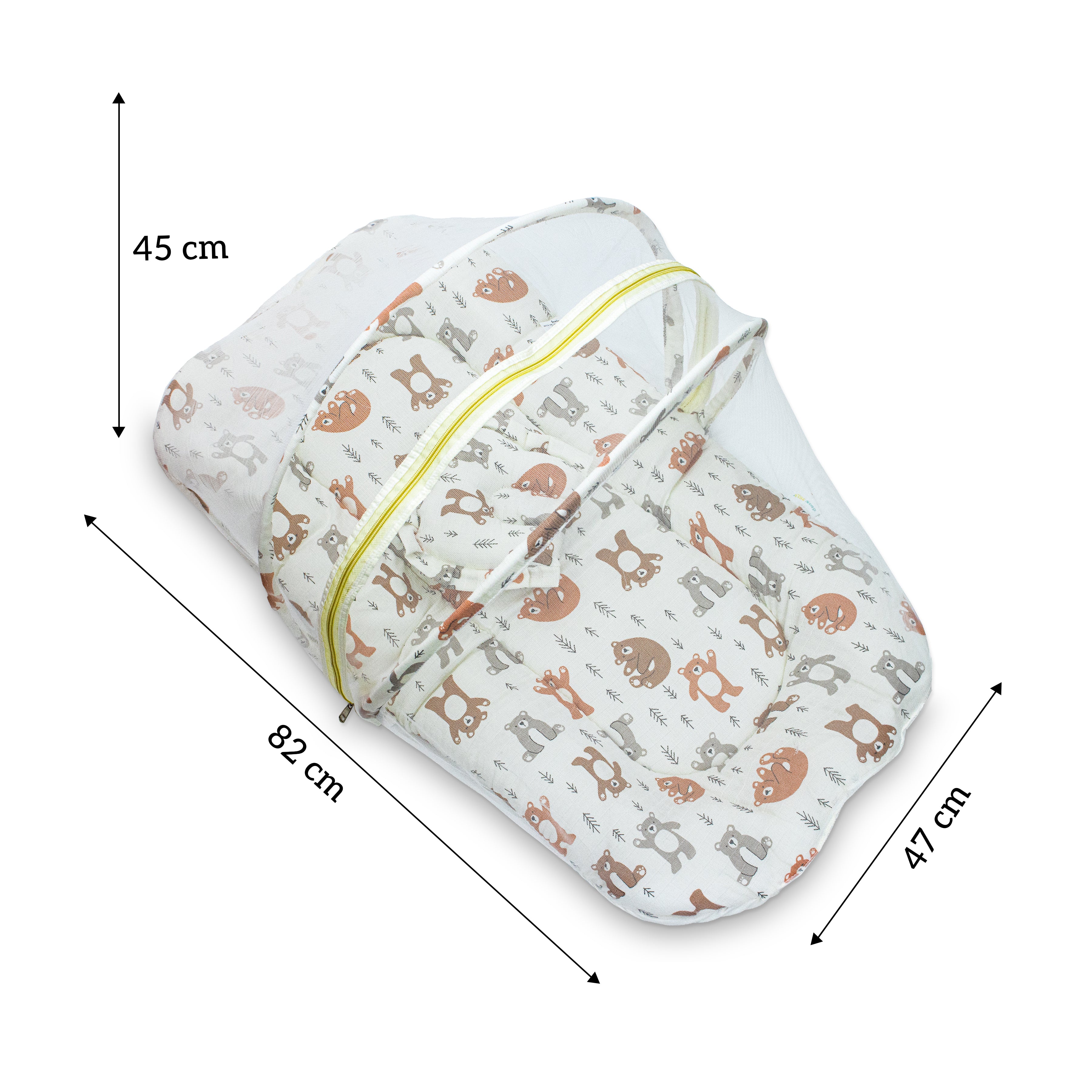 Premium Baby Bedding Set with Mosquito Net | 100% Insect Protection, Zip Closure & Baby Pillow