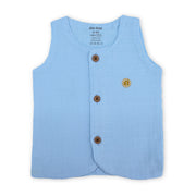Muslin Button Type Jablas for Babies | 4 Layer Muslin Front Button Baby Top