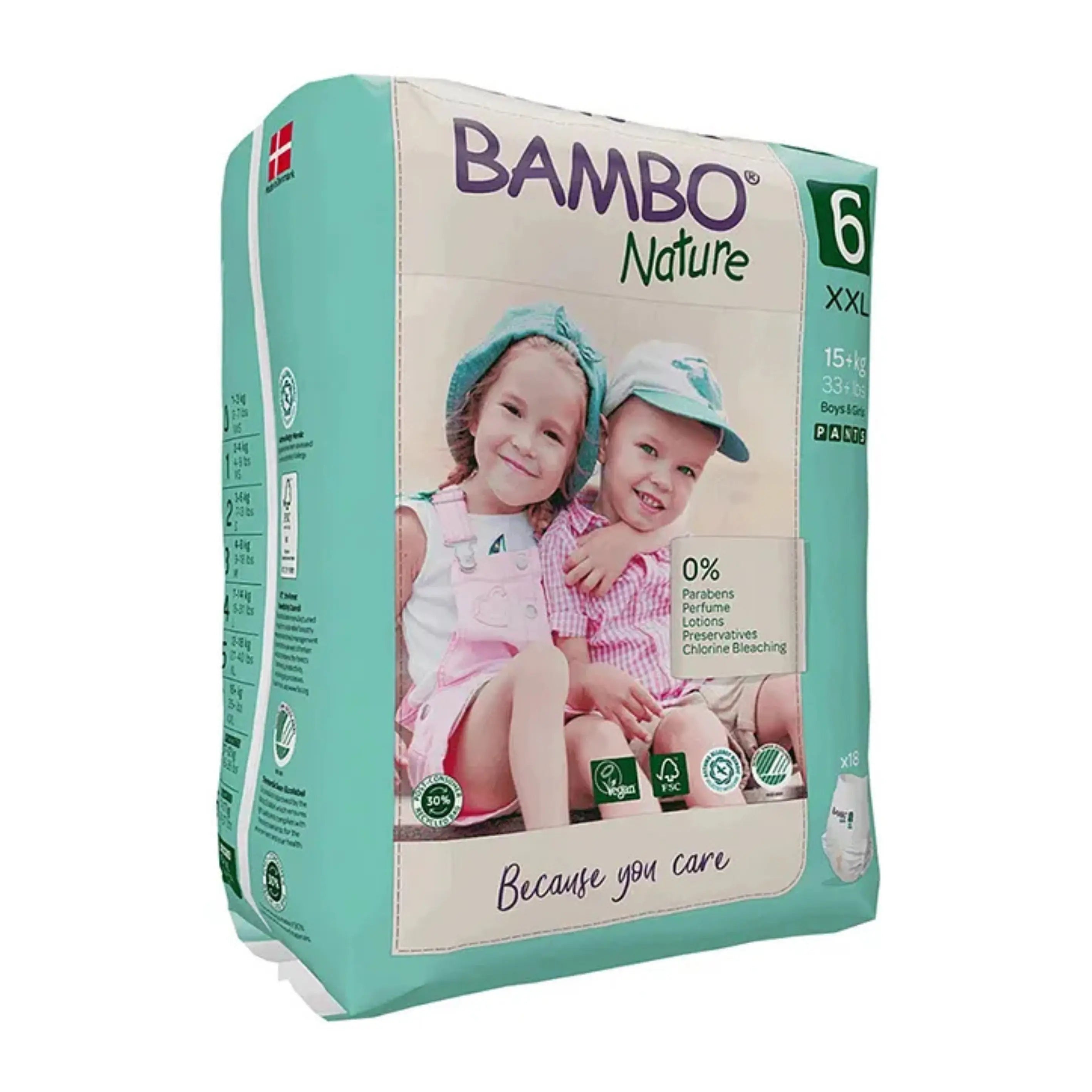 Bambo Nature Monthly Box - Skin Friendly Pant Style Diapers (size - 6) - XXL ( Pack Of 6 ) Bambo Nature