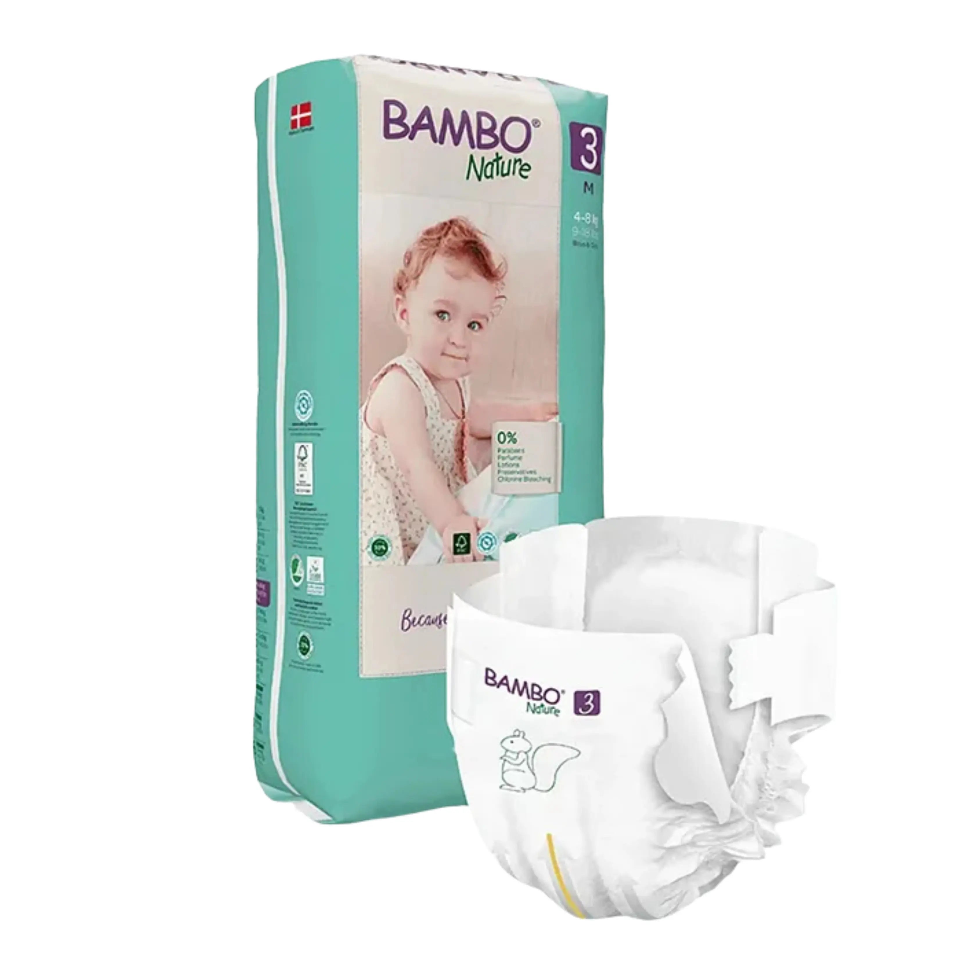 Bambo Nature Diapers Tape (M), 52Pcs  Tall Pack - (pack of 3) Bambo Nature