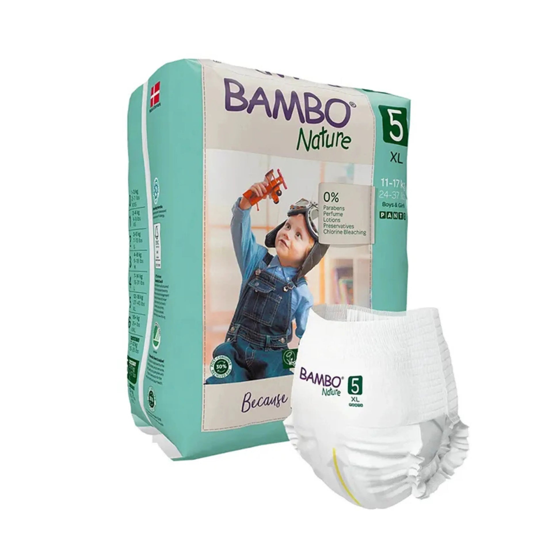 Bambo Nature Monthly Box - Skin Friendly Pant Style Diapers (size - 5) - Extra Large ( Pack Of 6 ) Bambo Nature