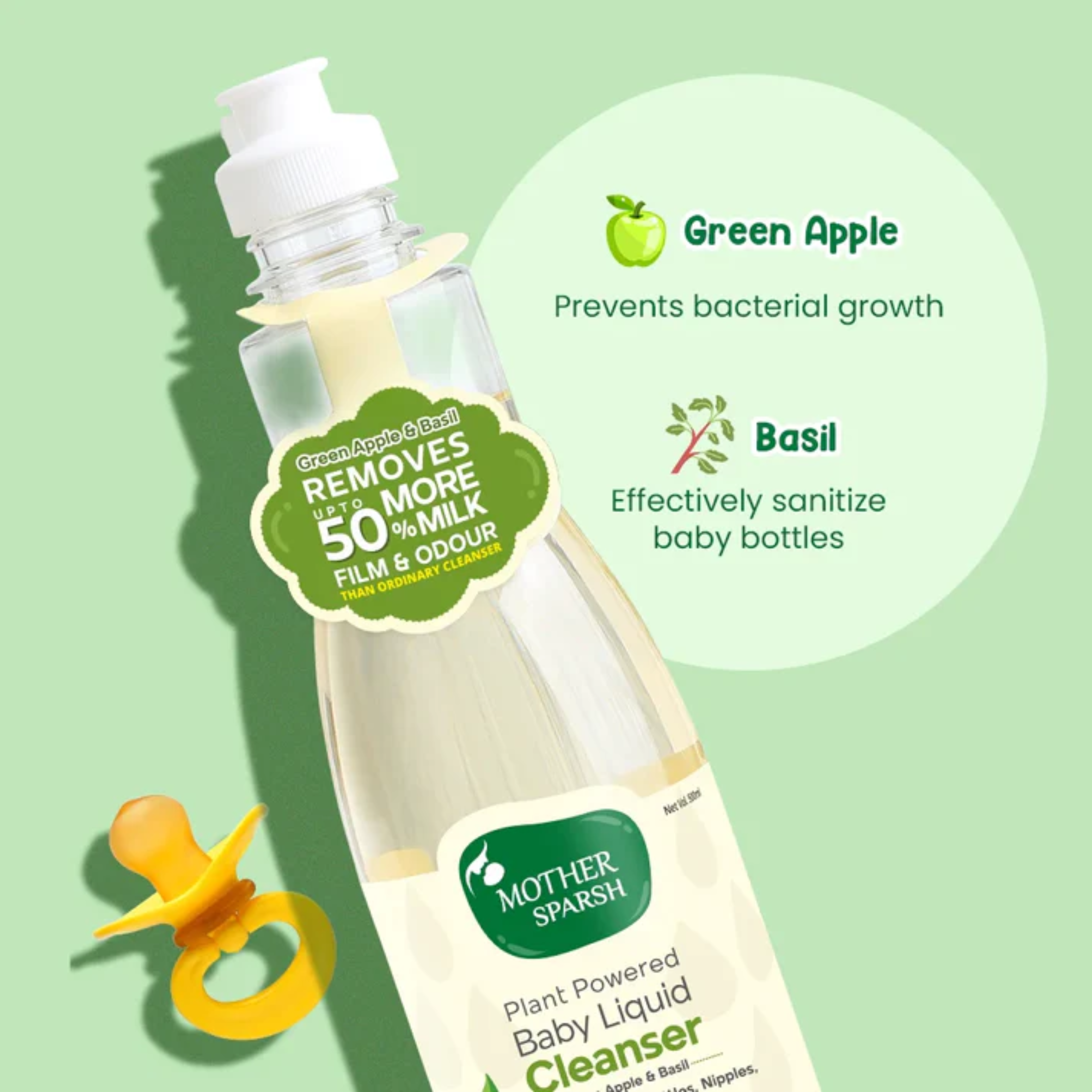 Mother Sparsh Baby Liquid Cleanser 200ml | Natural Plant-Based Bottle & Accessories Cleaner | Safe & Chemical-Free Baby Care