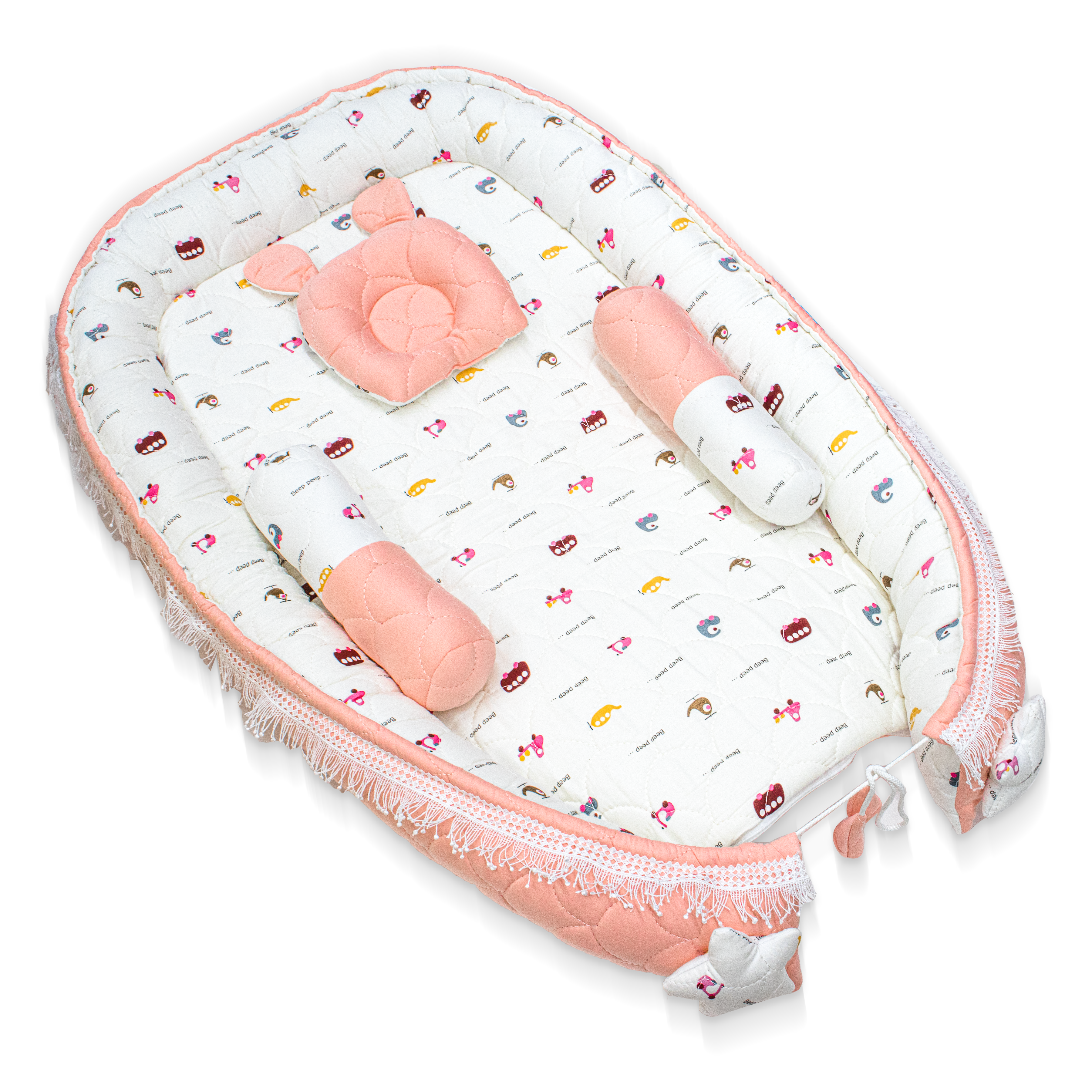 Premium Oval Baby Nest Bed – Soft Cotton Newborn Lounger for Comfortable Naps | Breathable & Cozy