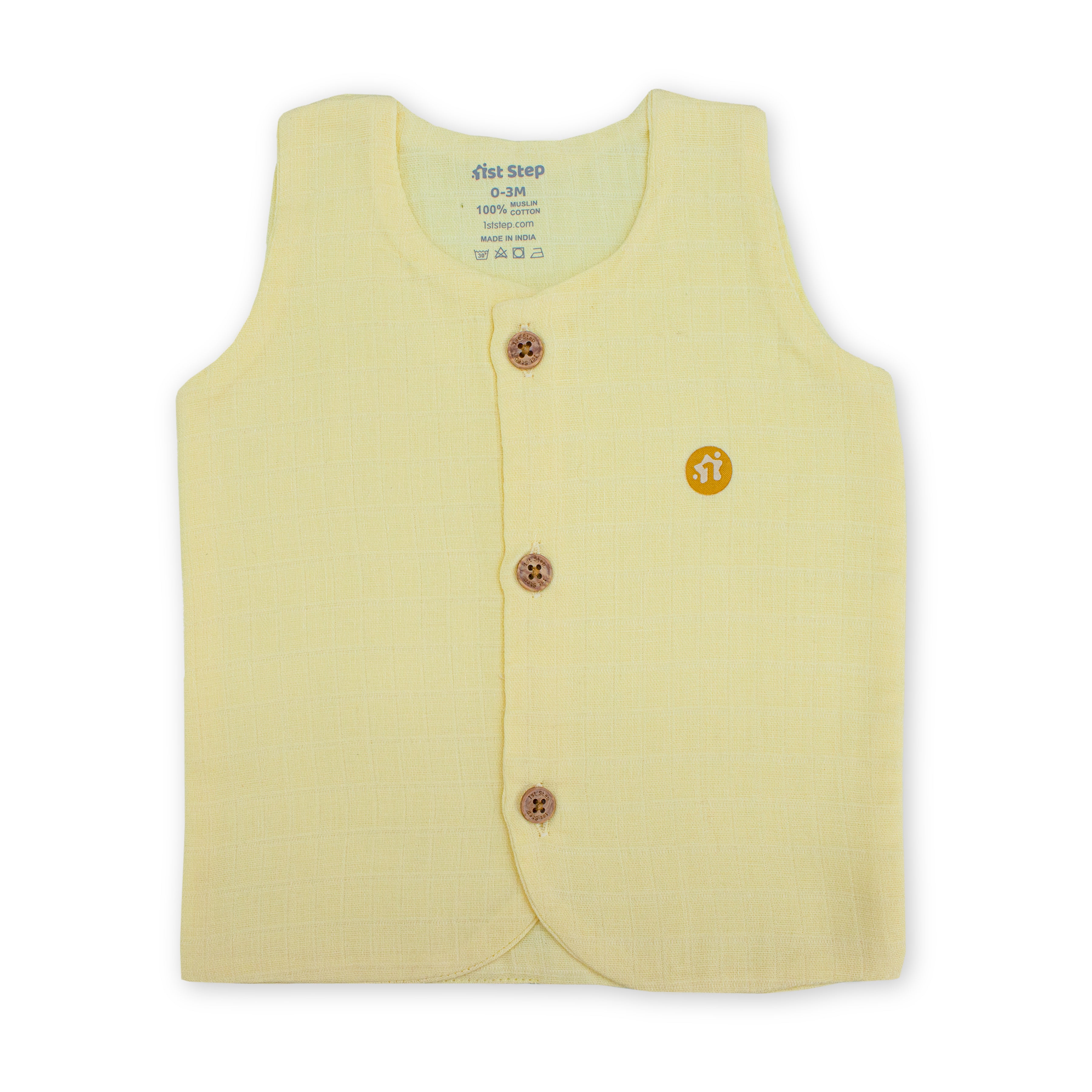 Muslin Button Type Jablas for Babies | 4 Layer Muslin Front Button Baby Top