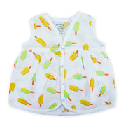 100% Soft Muslin Cotton Snap Button Baby Frock  | Breathable Lightweight Summer Baby Dress