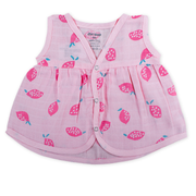 100% Soft Muslin Cotton Snap Button Baby Frock | Breathable Lightweight Summer Baby Dress