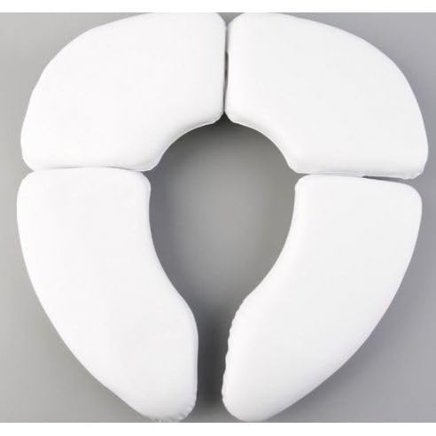 Cushie Traveler Folding Padded Potty Seat | Portable Soft Cushioned Toilet Training Seat for Toddlers | Safe & Easy to Clean (White)