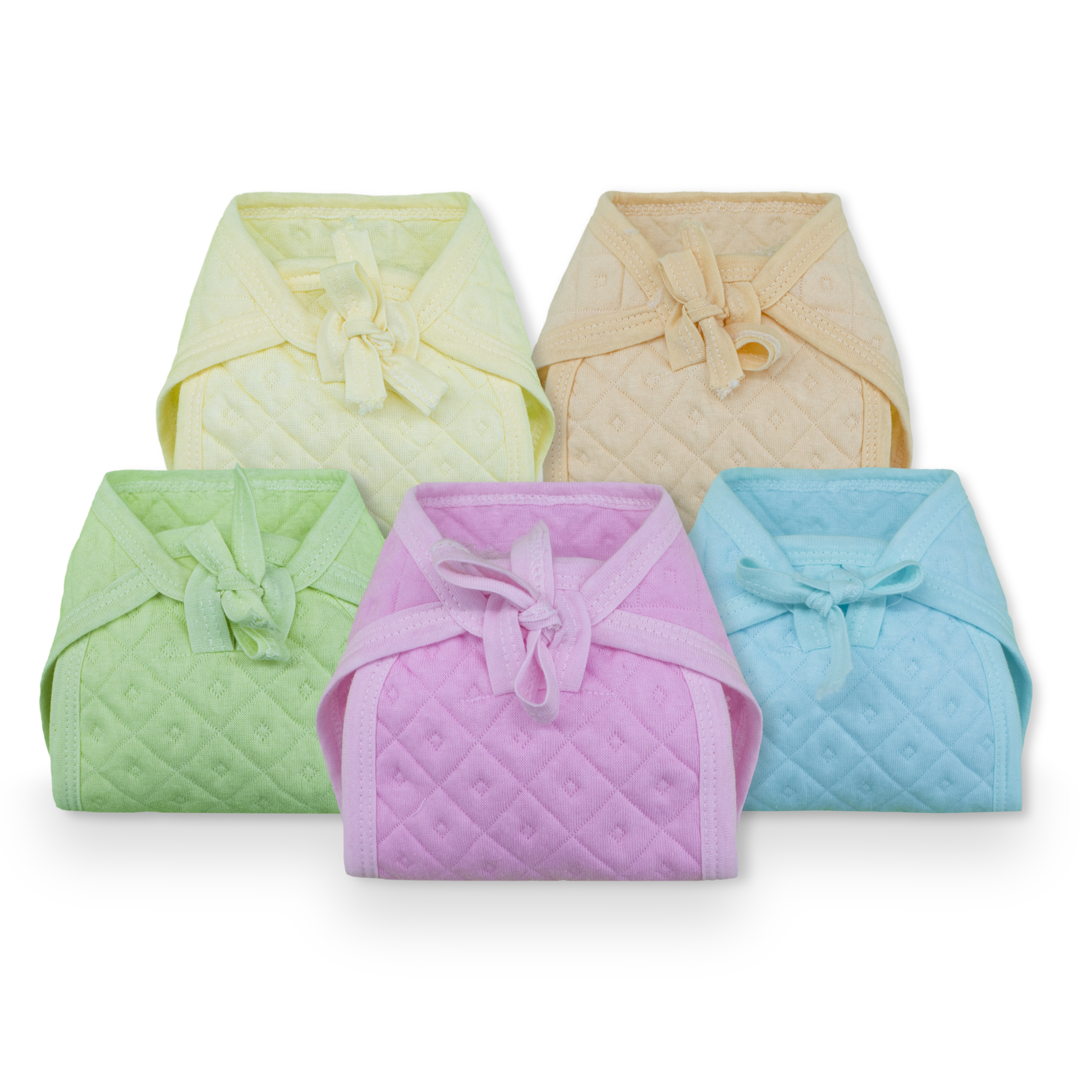 Cotton Nappies Combo Pack of 5 | Soft & Breathable Reusable Cloth Diapers | Washable Langot for Newborns & Infants