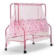 Baybee Enchant Baby Swing Cradle for Baby – Baby Cradle Swing Jhula with Mosquito Net, Storage Basket & Wheels | Newborn to 12 Months