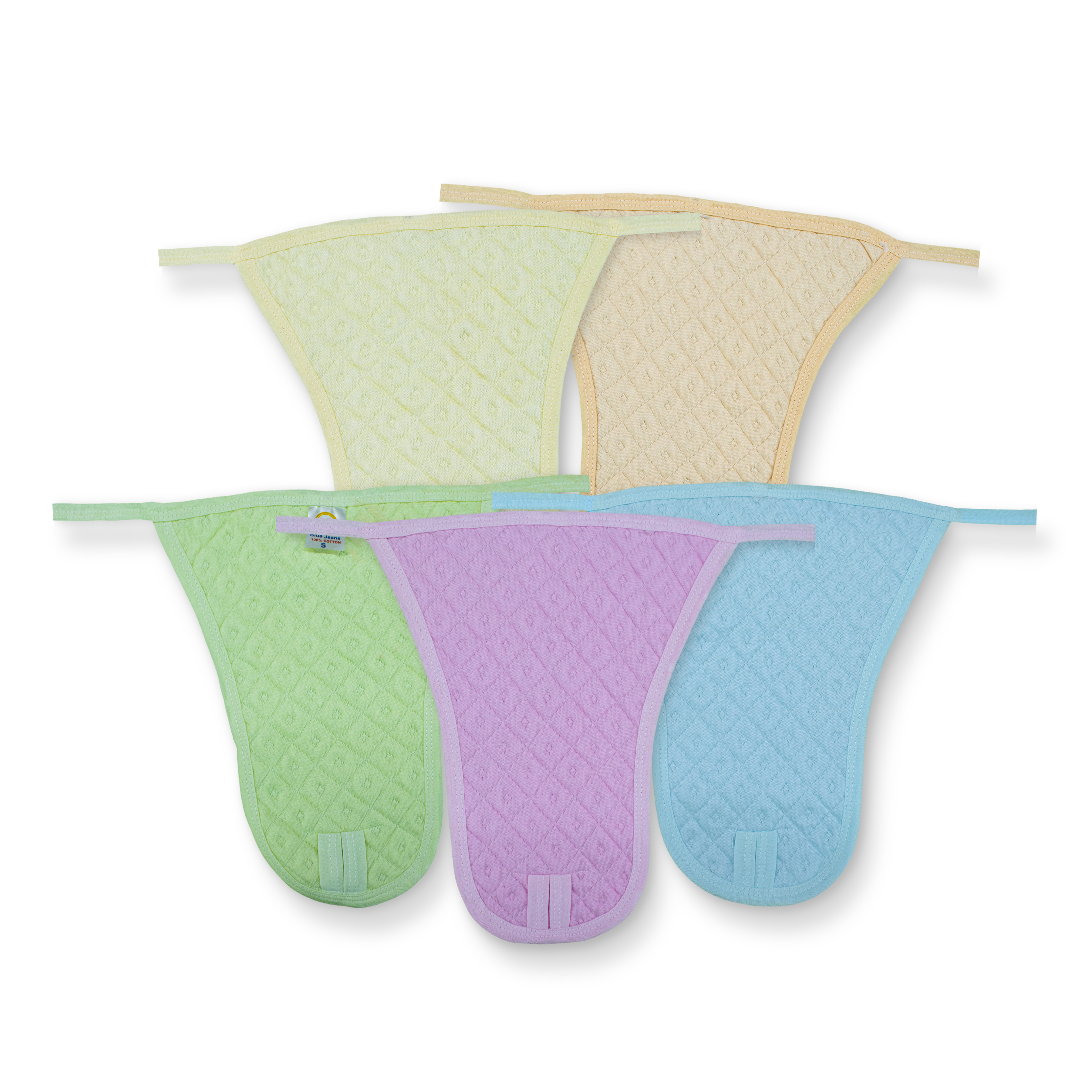 Cotton Nappies Combo Pack of 5 | Soft & Breathable Reusable Cloth Diapers | Washable Langot for Newborns & Infants