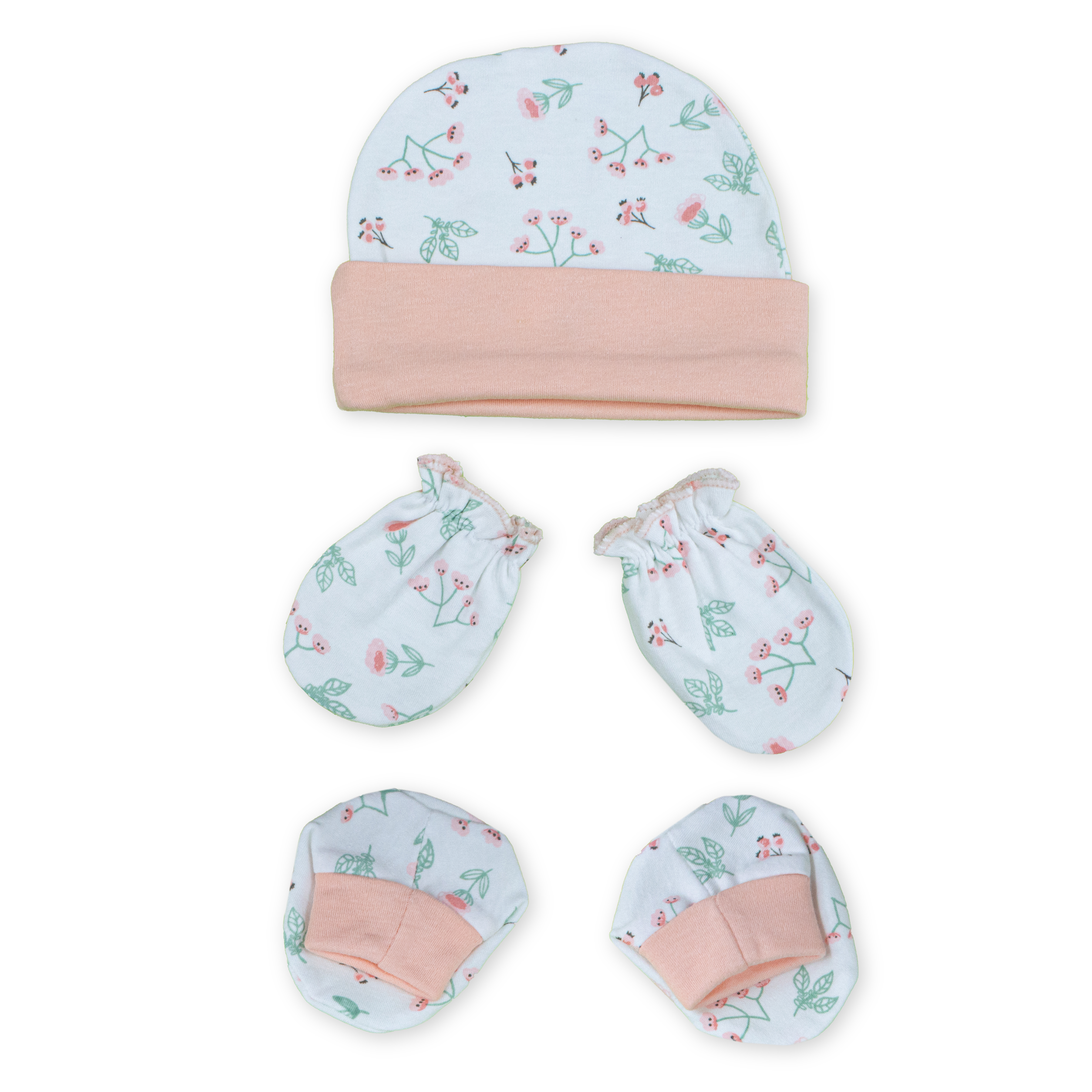 Newborn Baby Cap, Mittens & Booties Set | Soft Cotton Winter Essentials for Newborns | Warm & Comfortable Baby Gift Set