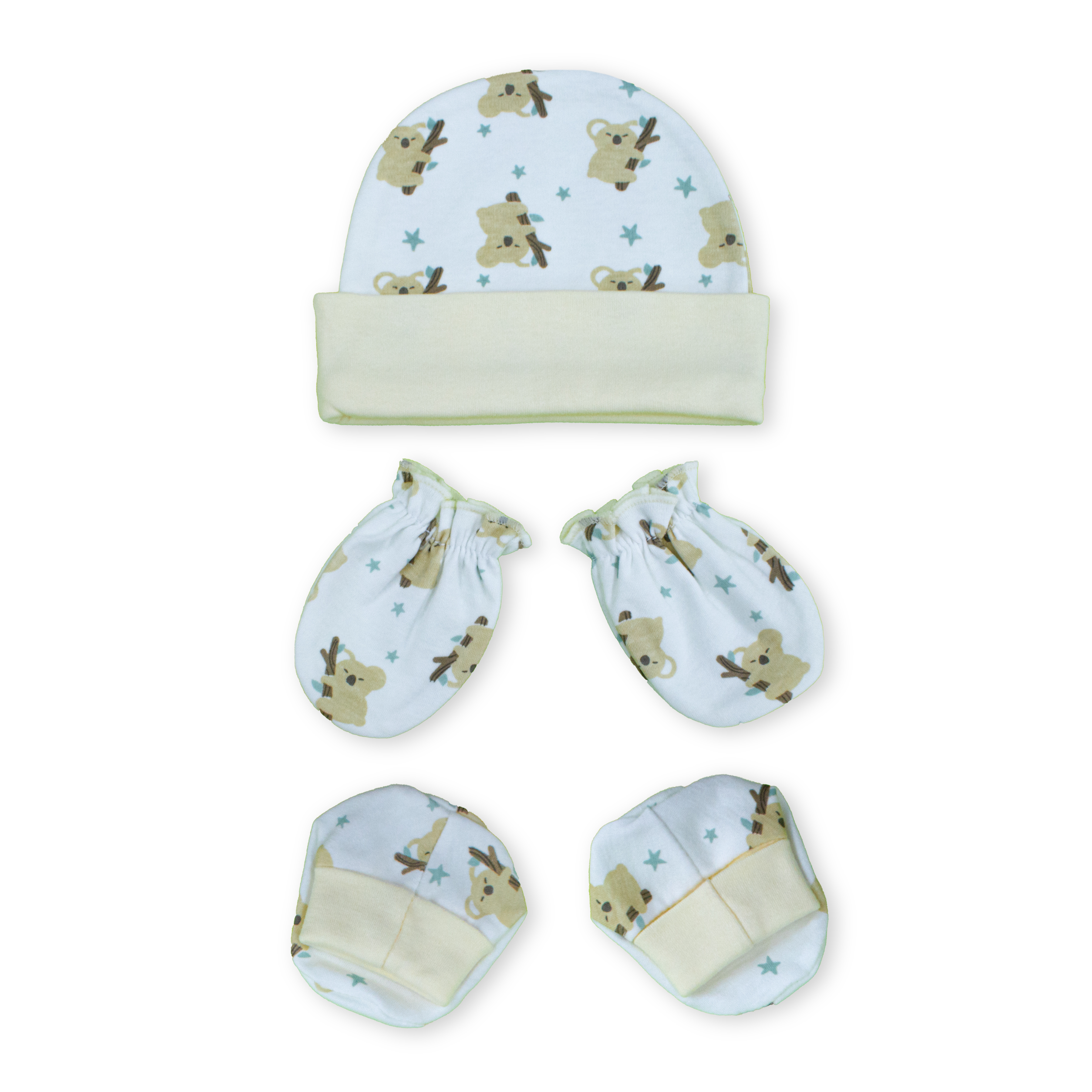 Newborn Baby Cap, Mittens & Booties Set | Soft Cotton Winter Essentials for Newborns | Warm & Comfortable Baby Gift Set
