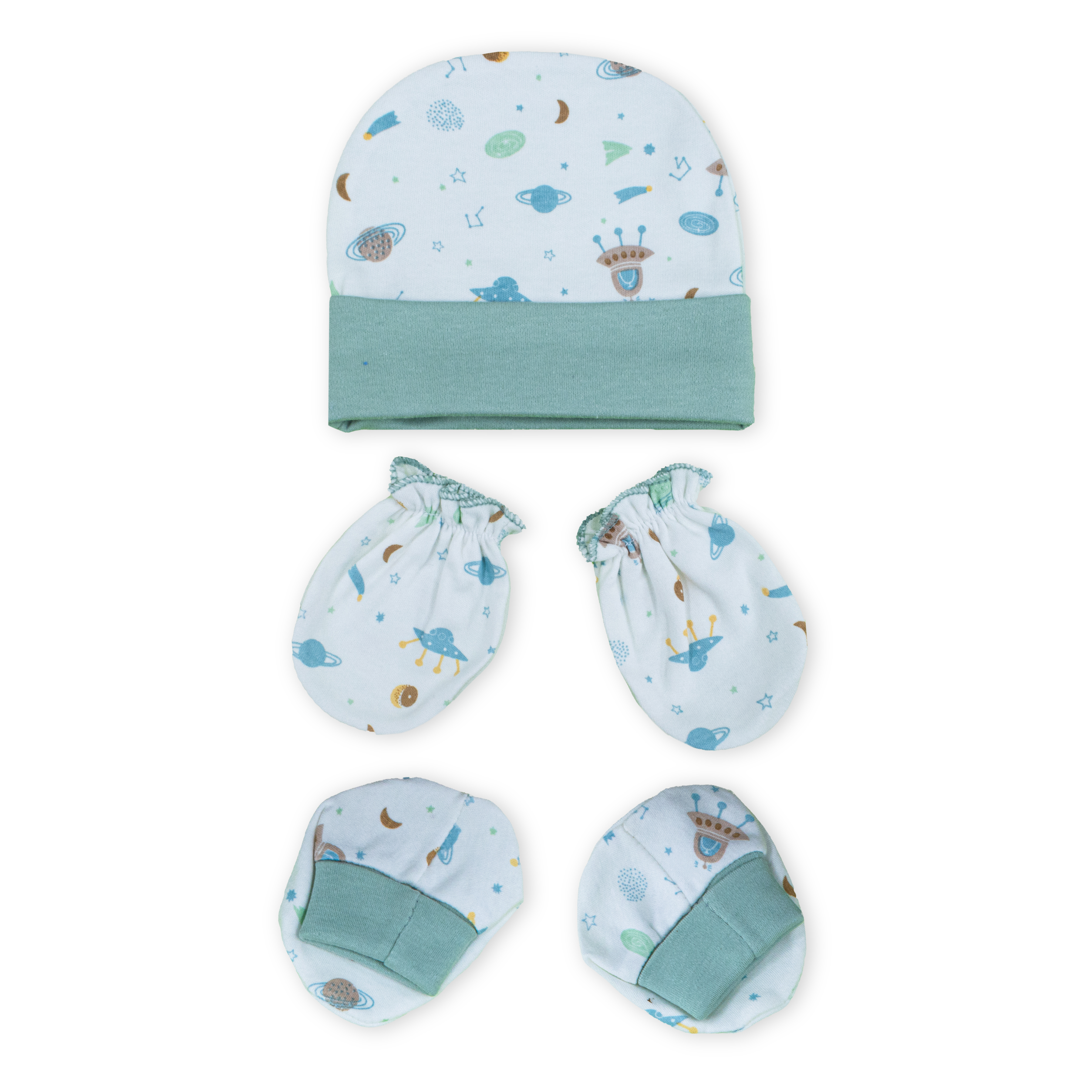 Newborn Baby Cap, Mittens & Booties Set | Soft Cotton Winter Essentials for Newborns | Warm & Comfortable Baby Gift Set