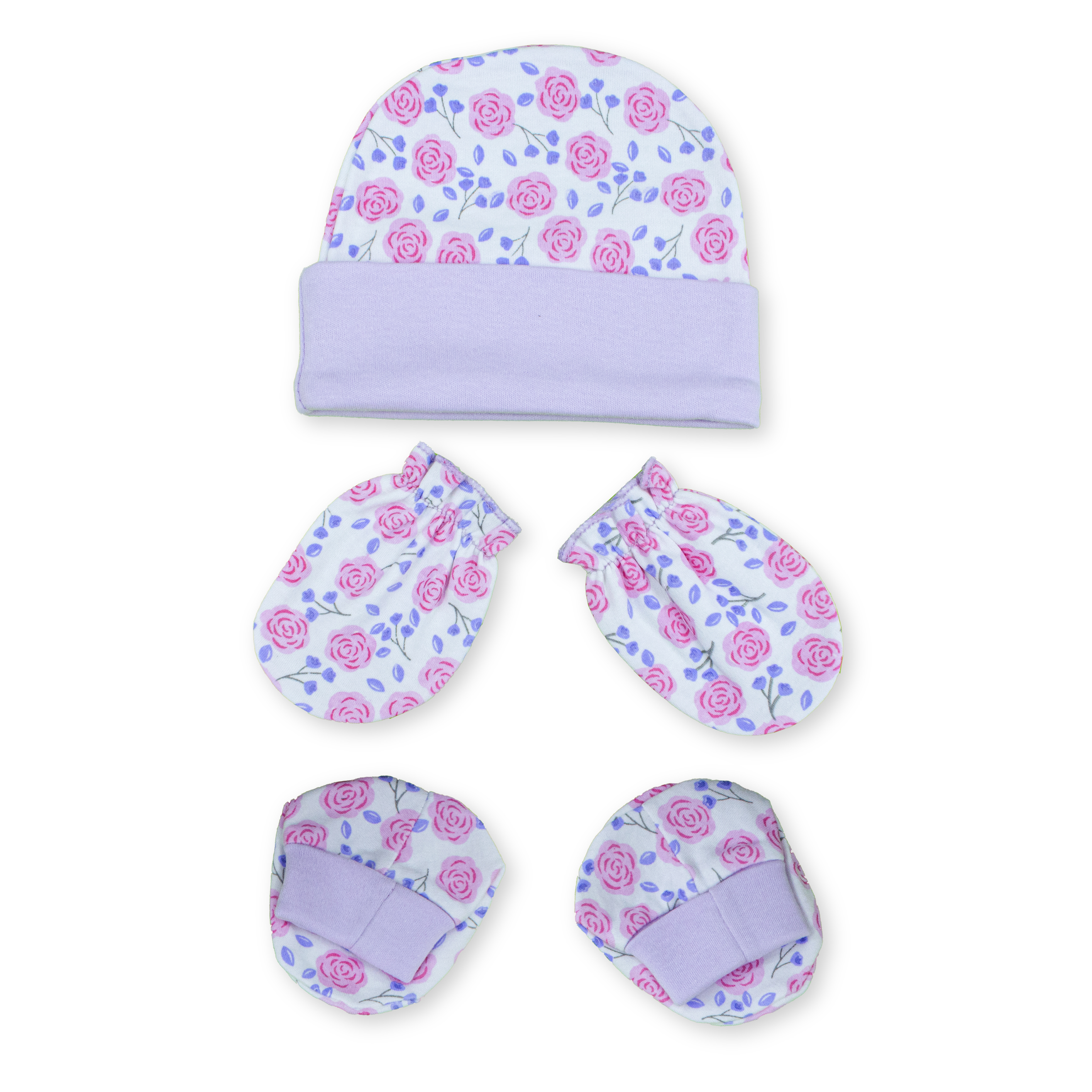 Newborn Baby Cap, Mittens & Booties Set | Soft Cotton Winter Essentials for Newborns | Warm & Comfortable Baby Gift Set