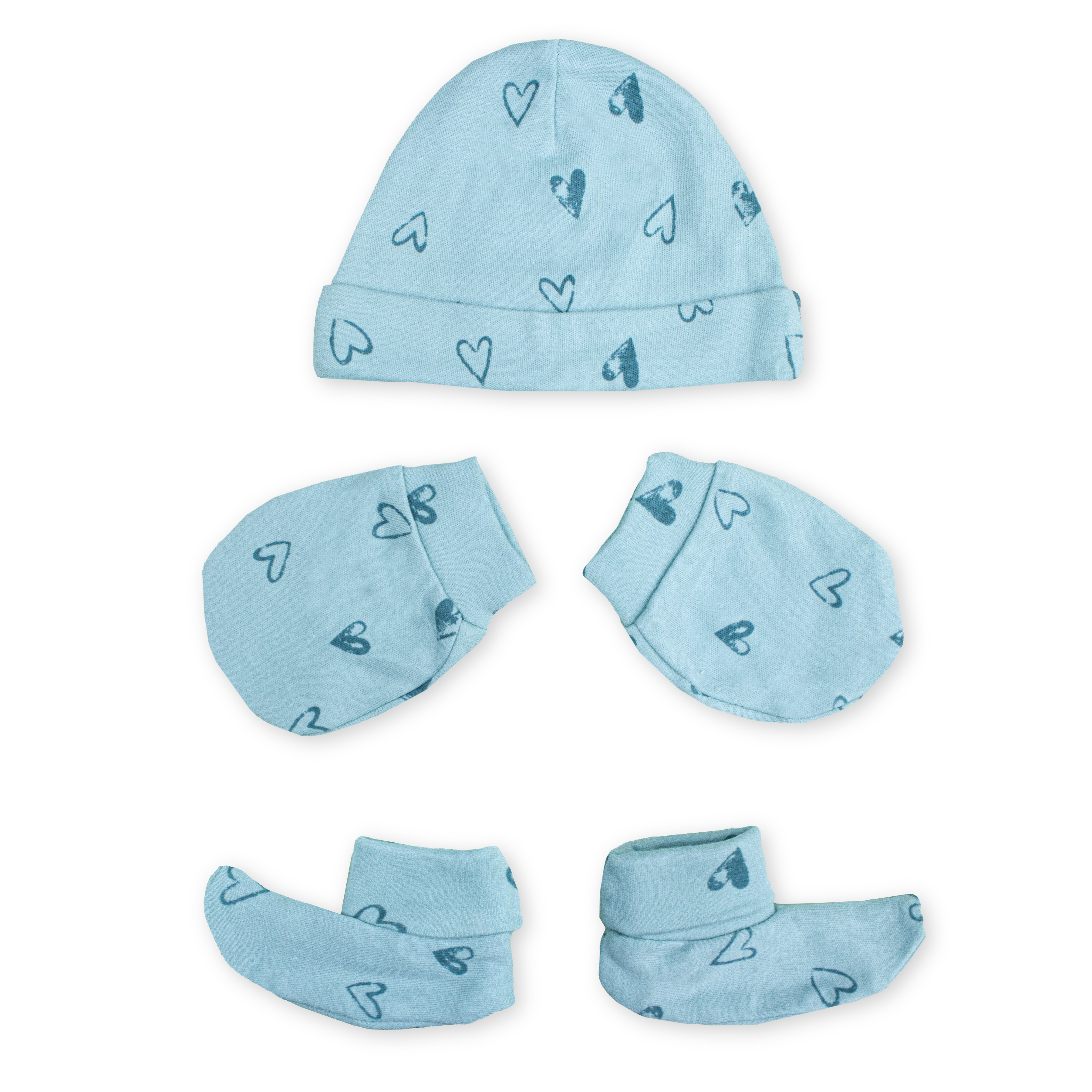 Newborn Baby Cap, Mittens & Booties Set | Soft Cotton Winter Essentials for Newborns | Warm & Comfortable Baby Gift Set