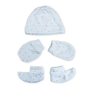 Newborn Baby Cap, Mittens & Booties Set | Soft Cotton Winter Essentials for Newborns | Warm & Comfortable Baby Gift Set