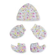 Newborn Baby Cap, Mittens & Booties Set | Soft Cotton Winter Essentials for Newborns | Warm & Comfortable Baby Gift Set