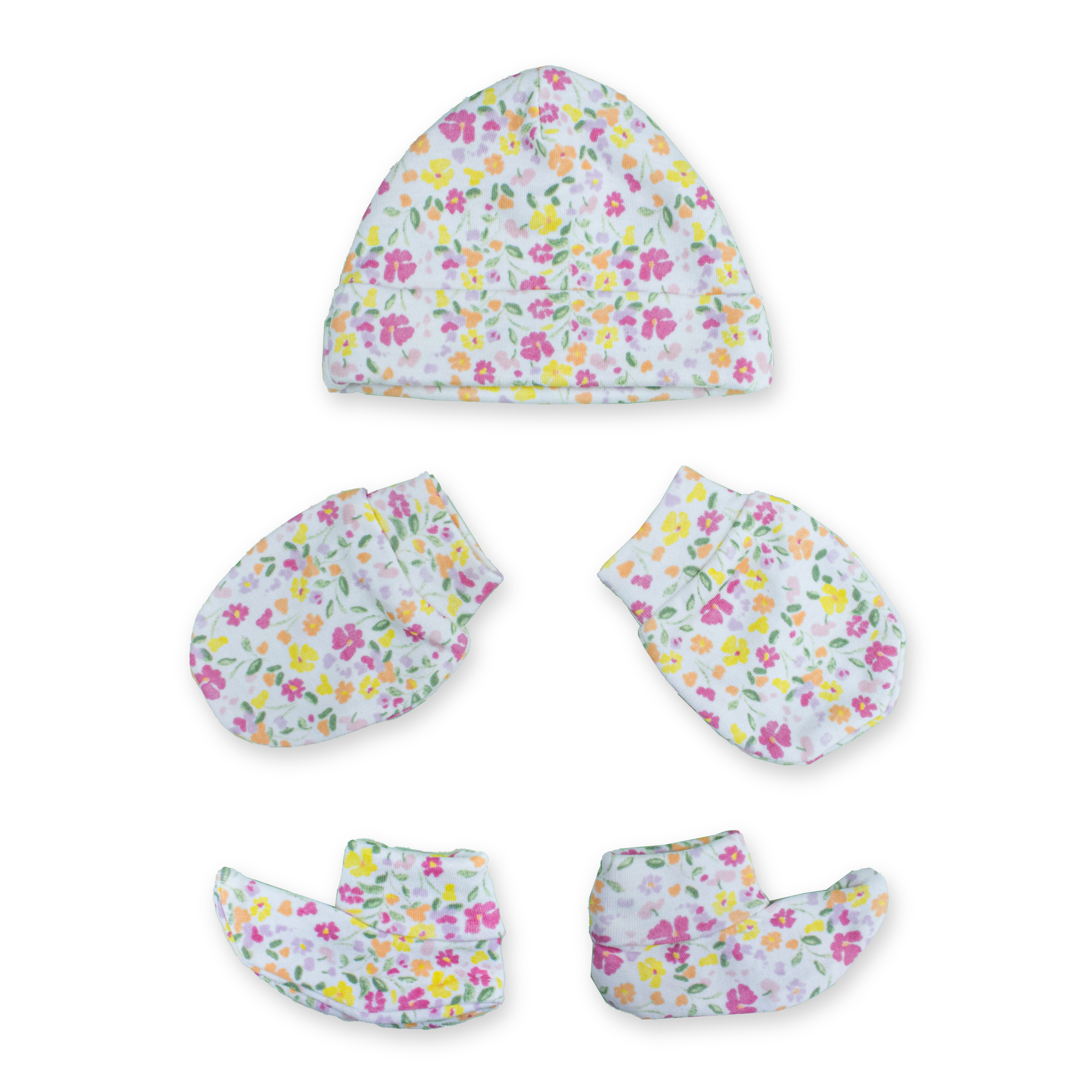 Newborn Baby Cap, Mittens & Booties Set | Soft Cotton Winter Essentials for Newborns | Warm & Comfortable Baby Gift Set