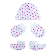 Newborn Baby Cap, Mittens & Booties Set | Soft Cotton Winter Essentials for Newborns | Warm & Comfortable Baby Gift Set