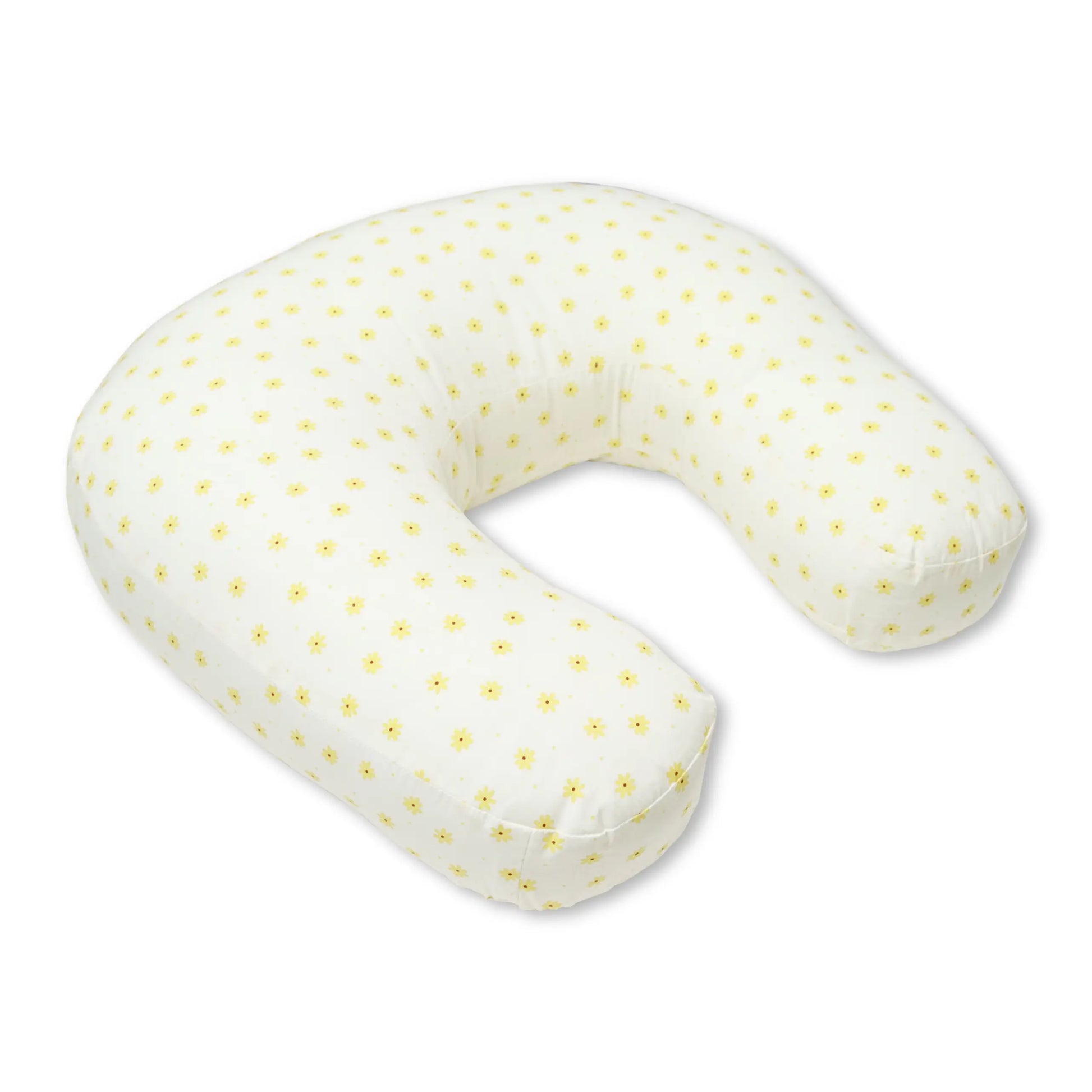 Newborn Nursing Feeding Pillow, Breastfeeding Pillows with Removable Cover - White with Yellow Flowers babee D