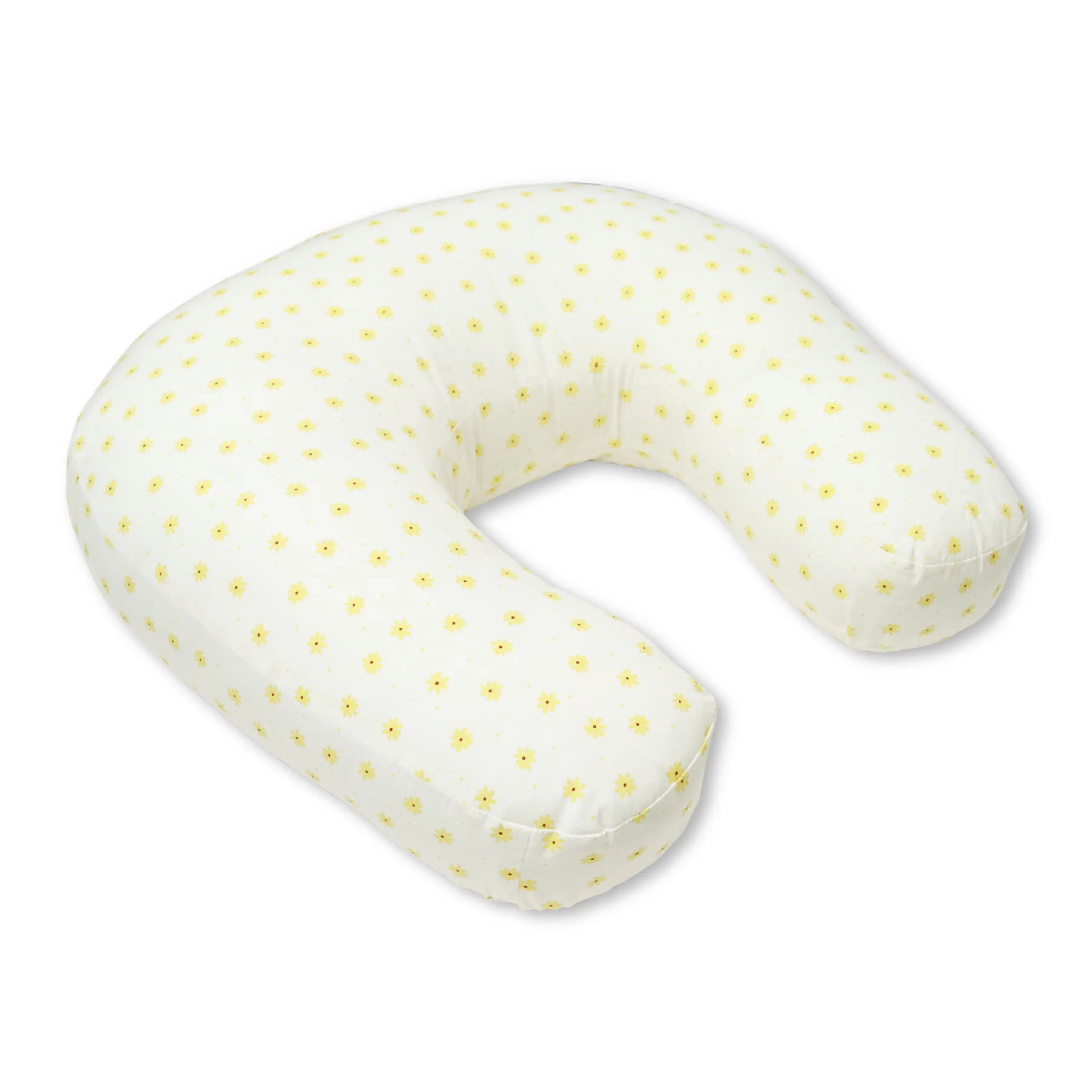 Newborn Nursing Feeding Pillow, Breastfeeding Pillows with Removable Cover - White with Yellow Flowers babee D