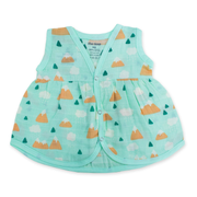 100% Soft Muslin Cotton Snap Button Baby Frock | Breathable Lightweight Summer Baby Dress