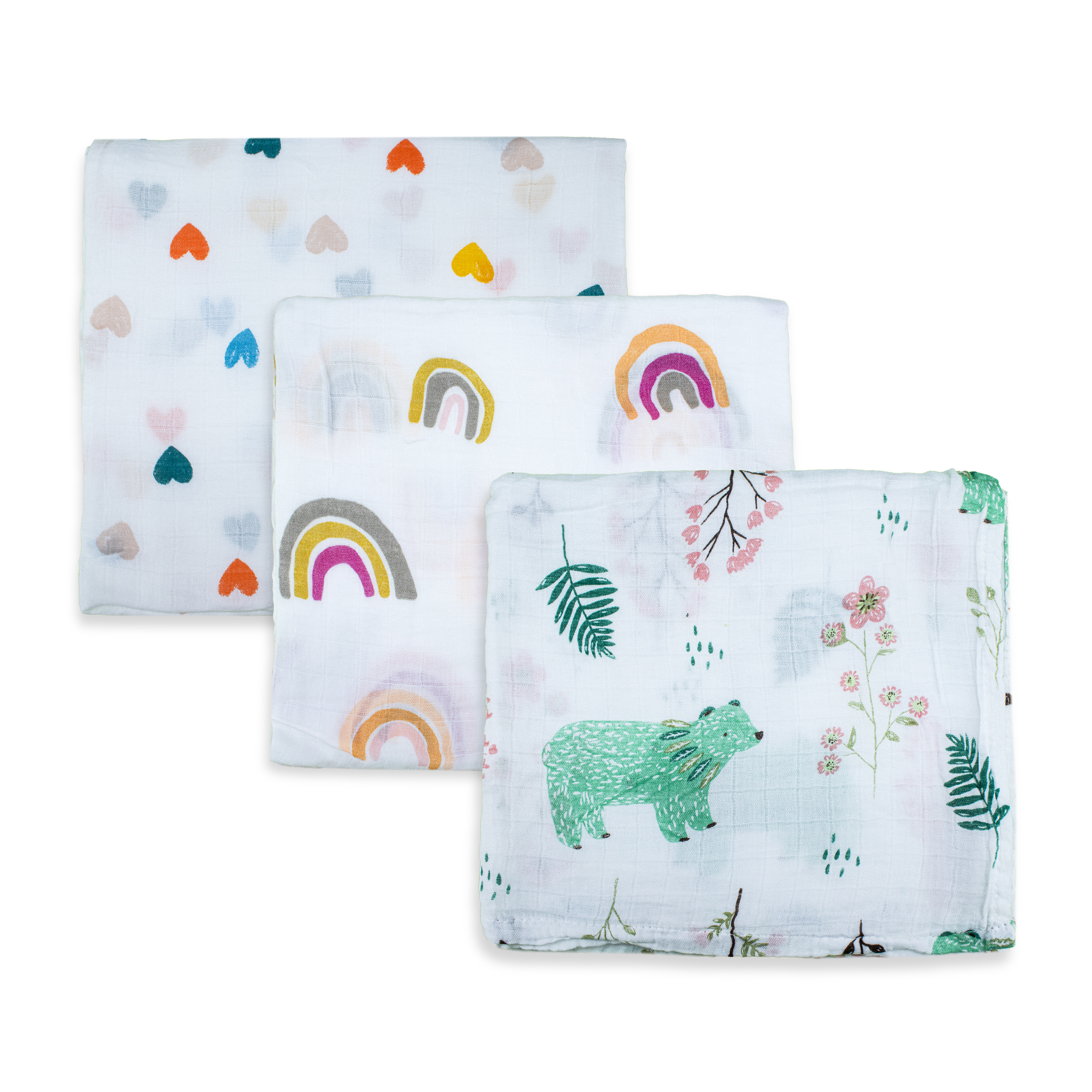 Organic 100% Cotton Baby Muslin Swaddle Cloth | Ultra-Soft & Breathable | 110×110 cm | Newborn–12 Months | Pack of 3