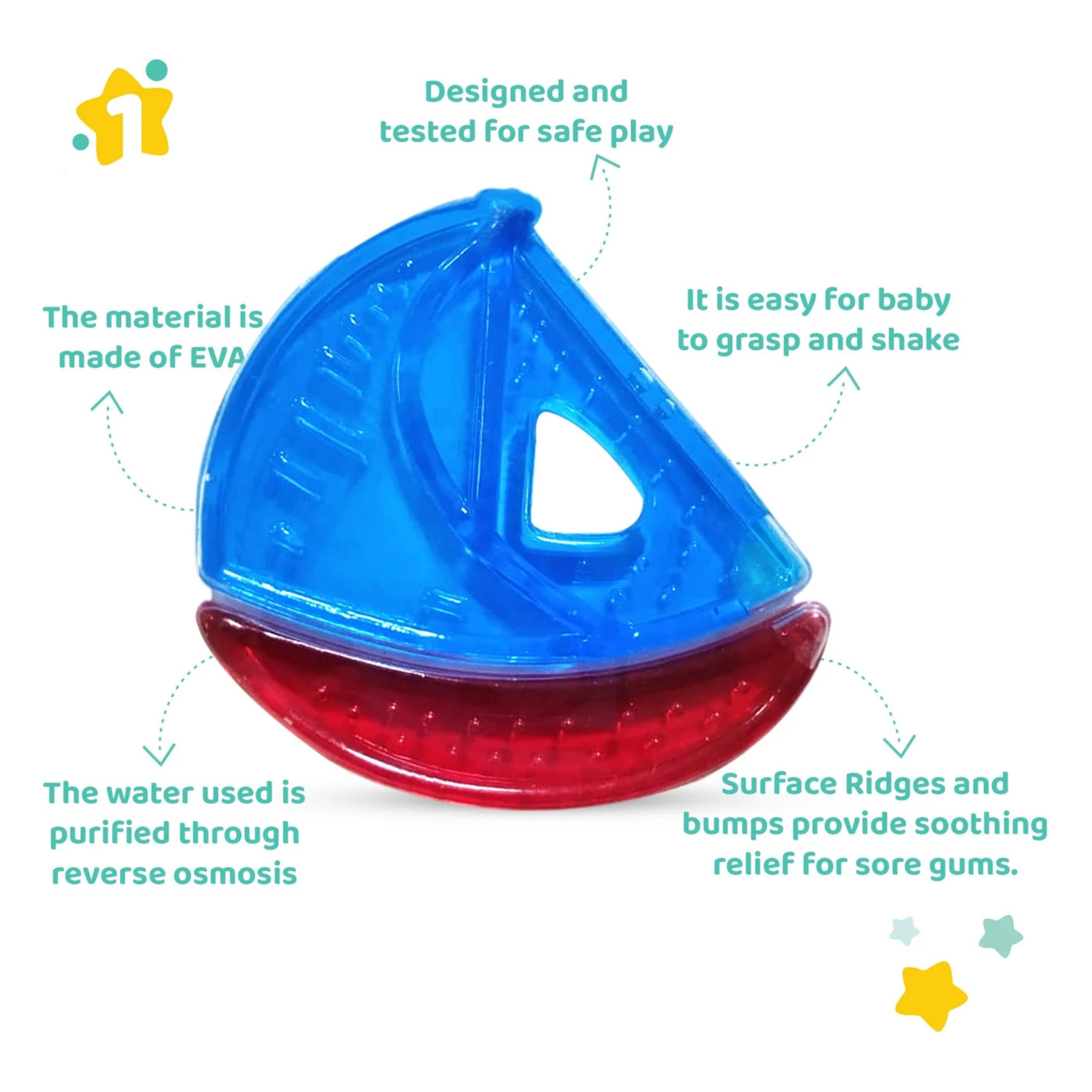 First Step Water Filled Silicone Baby Cooling Teether Soother | BPA Free Soft Teething Toy for Babies