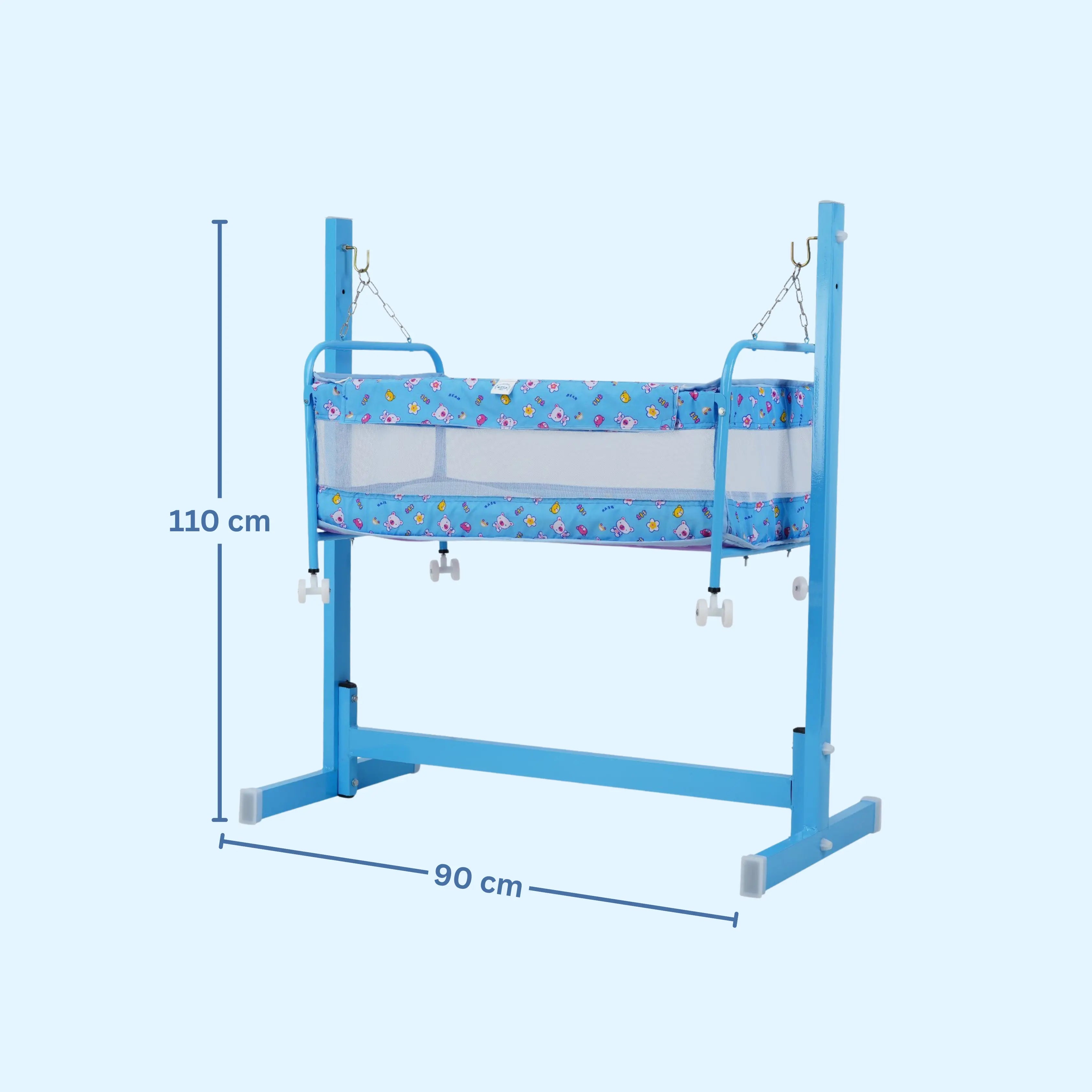 Baby Swing Cradle ( Steel ) | Upto 25 kgs | 2 in 1 Detachable Baby Cradle (model 1170) babee D